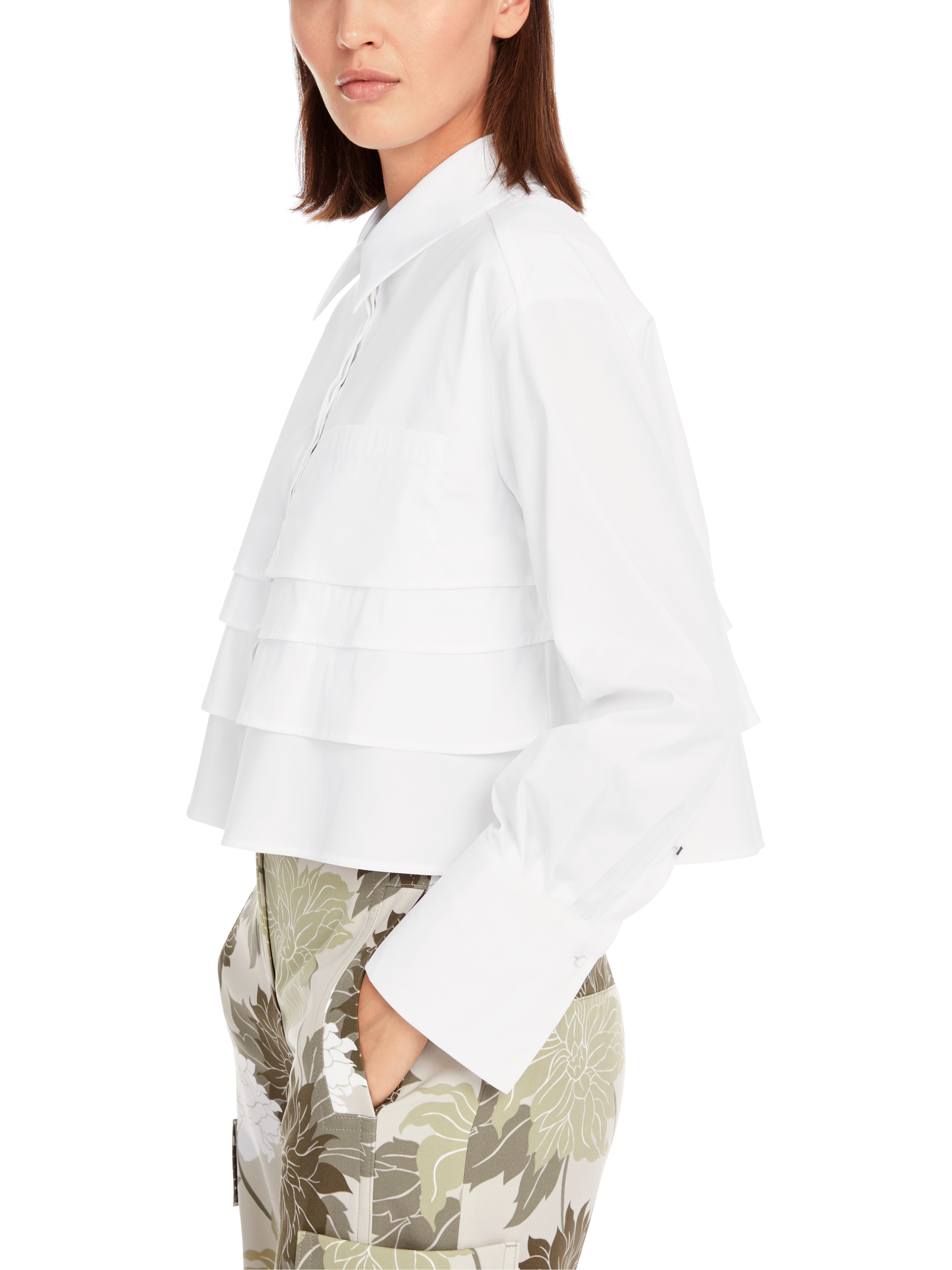 MARC CAIN  YC 51.16 W93 Bluse mit Volants white
