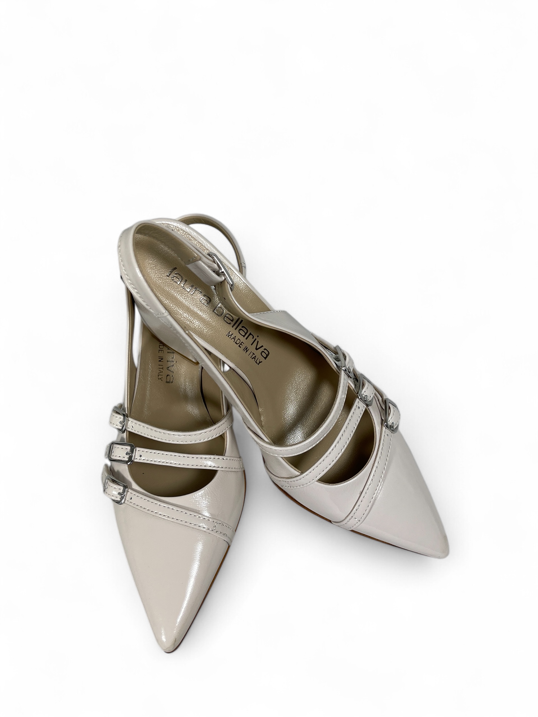 Laura Bellariva - 9872 HARRODS Damen Slingpumps mit Schnallen Panna