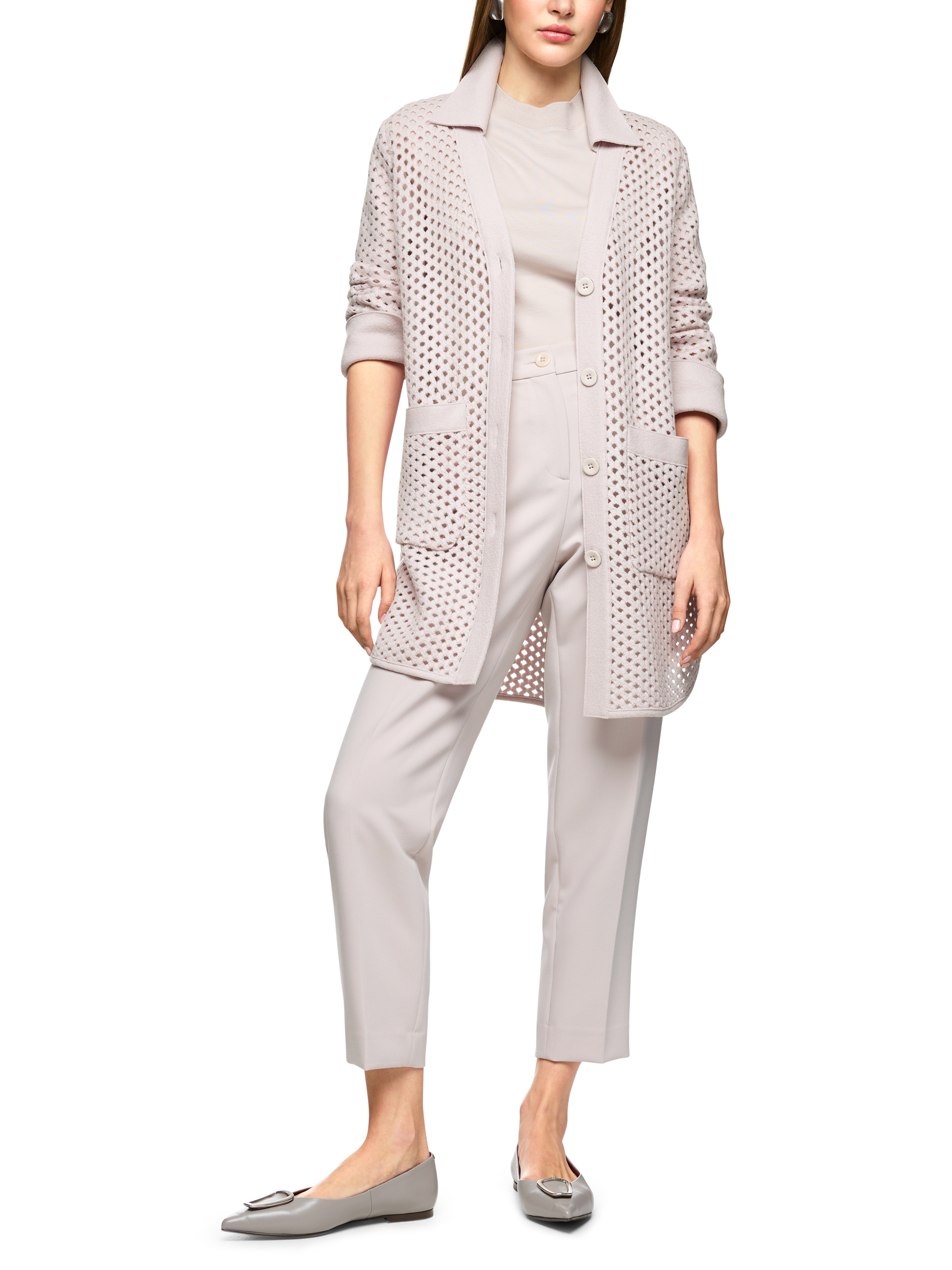 MARC CAIN  ZC 39.03 M17 Gitteroptik-Cardigan Knitted in Germany