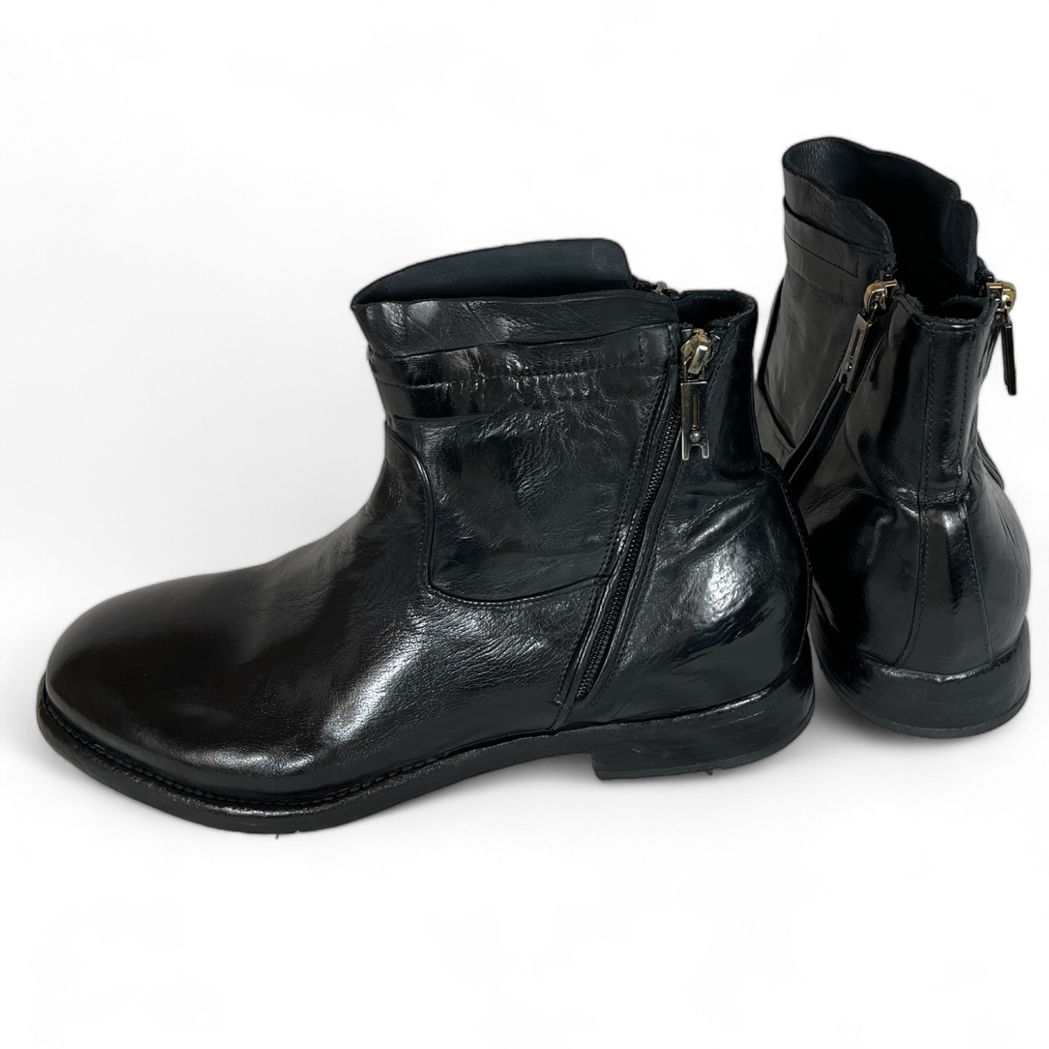 LEMARGO AB11A RANCH HEZE HERREN LEDER STIEFELETTE NERO