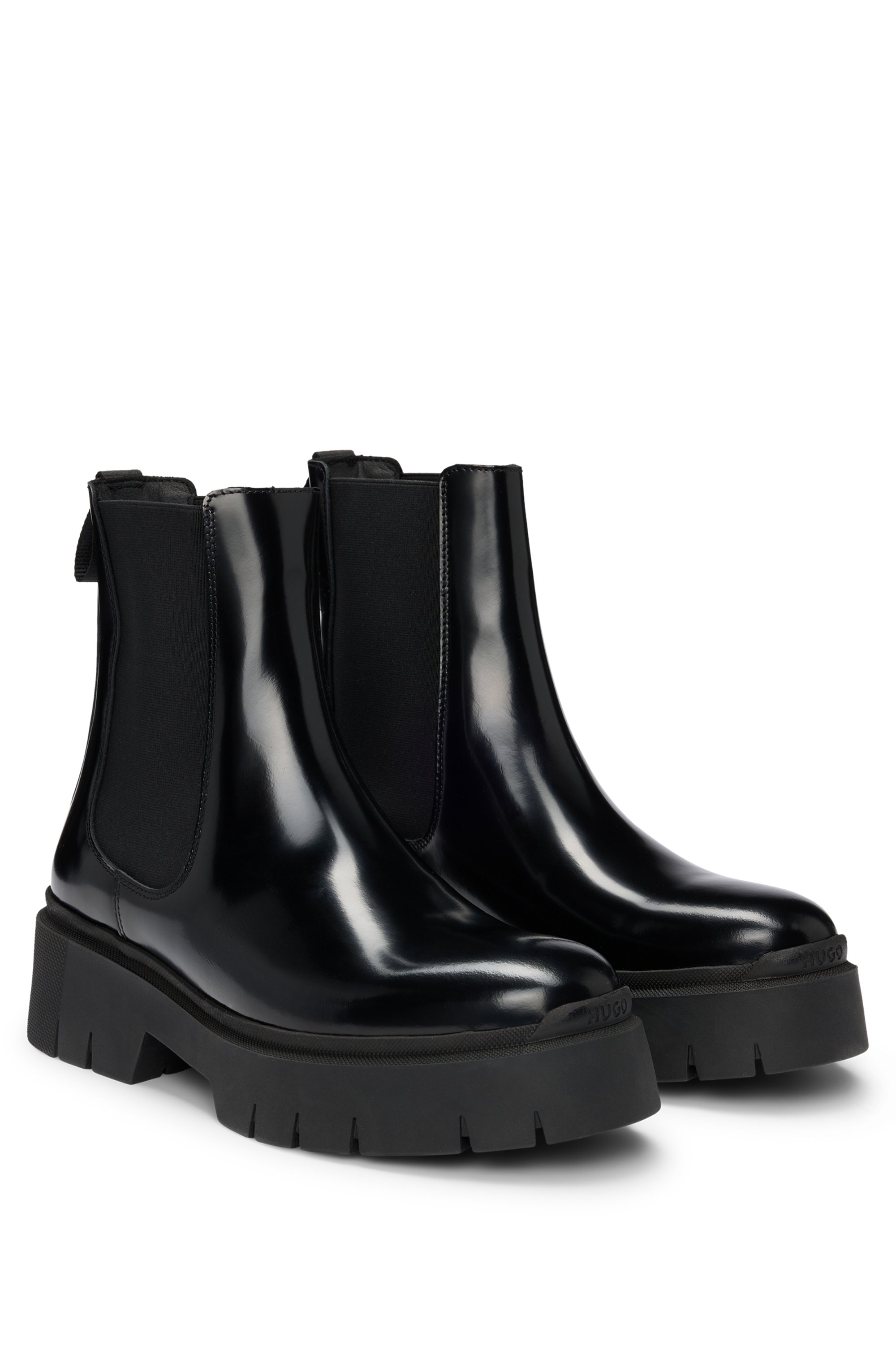 HUGO WOMEN RED 50529828 Kris_ChBootie_BRPU Boots mit beidseitigem Stretcheinsatz Black
