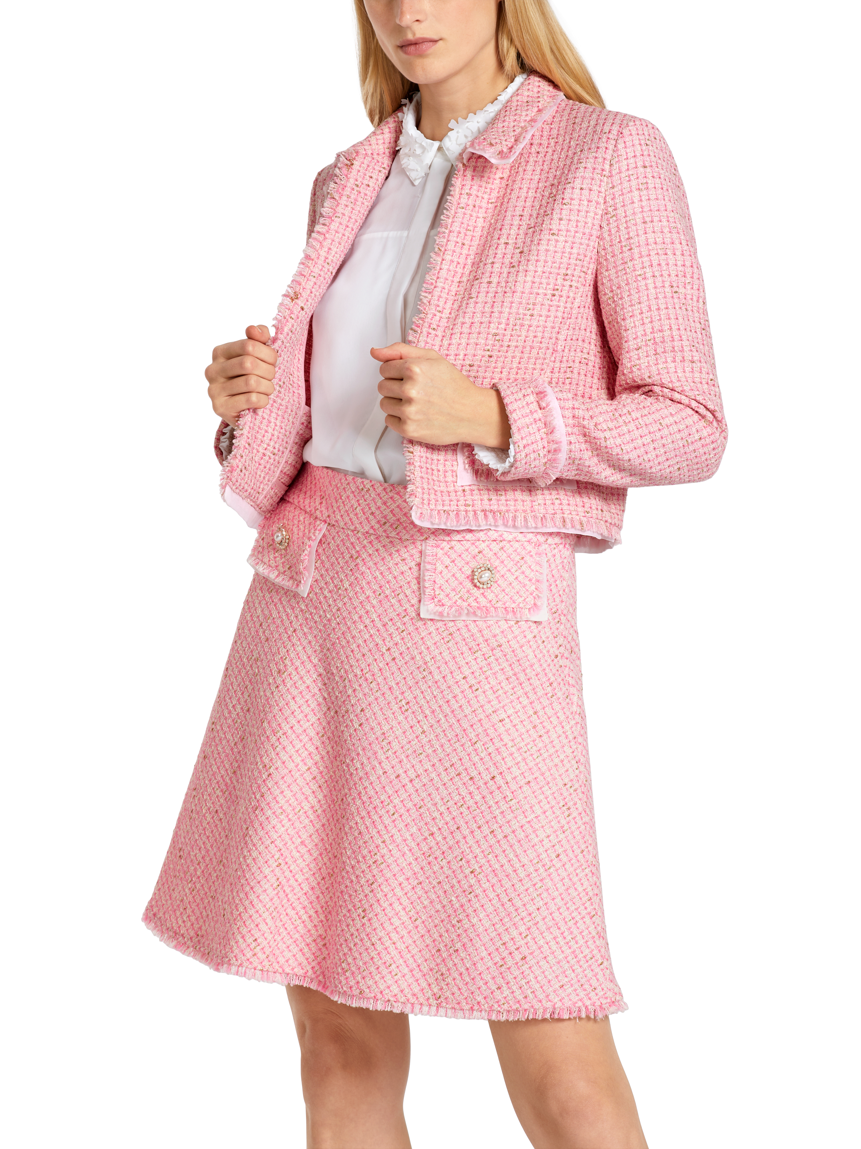 MARC CAIN UC 31.22 W07 Kurze Jacke aus Bouclé soft pink