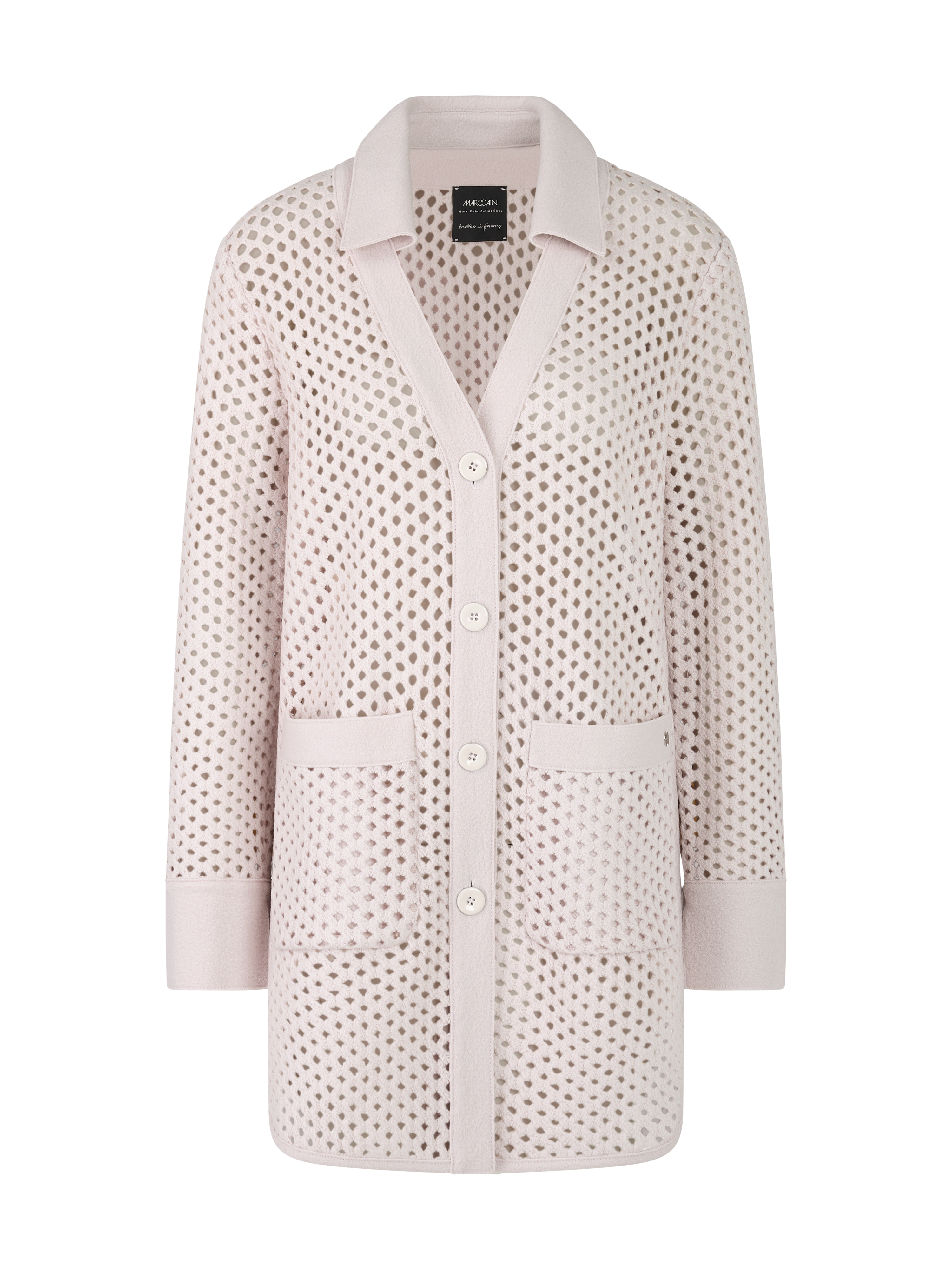 MARC CAIN  ZC 39.03 M17 Gitteroptik-Cardigan Knitted in Germany