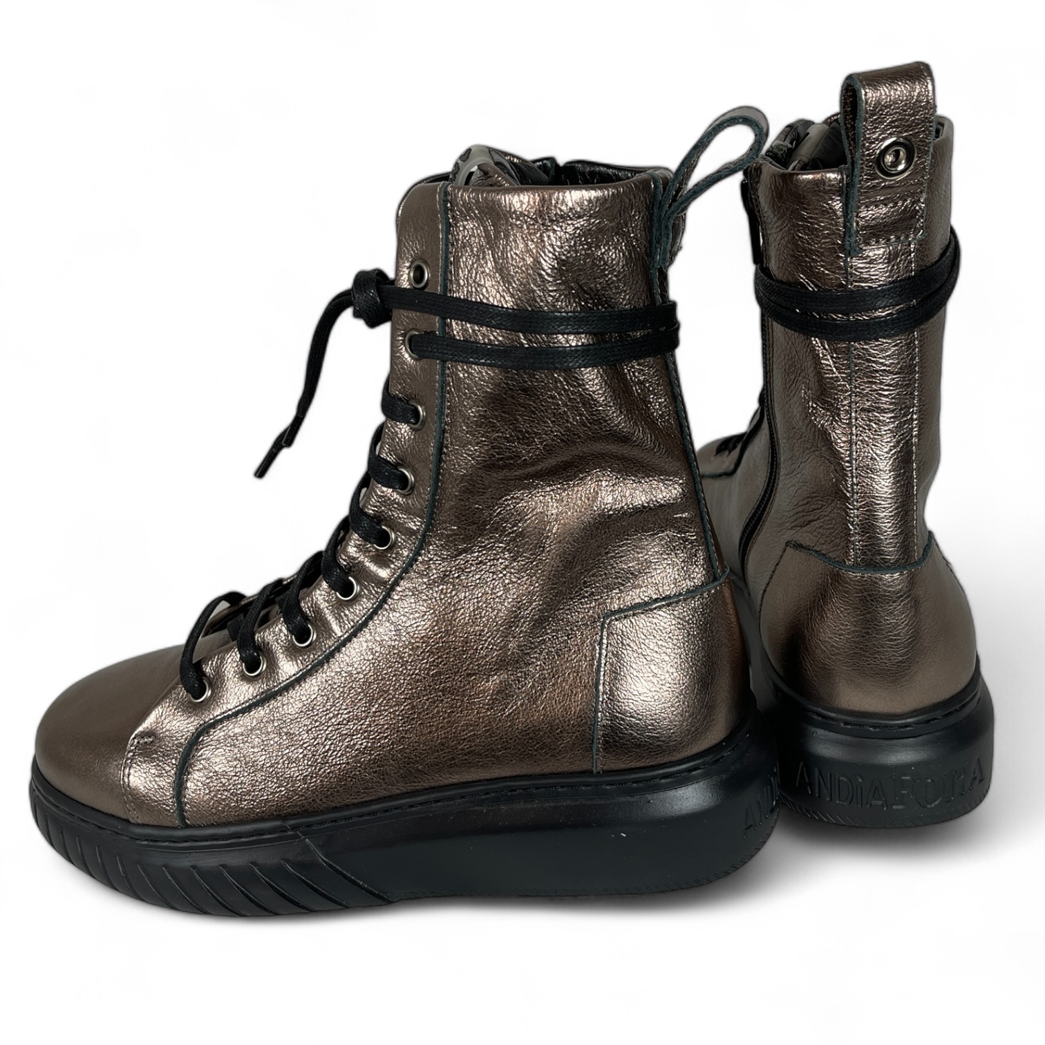 ANDIA FORA DOVER - SEILLOR UNI SILK DAMEN PLATEAU-BOOTS LEDER KUPFER METALLIC