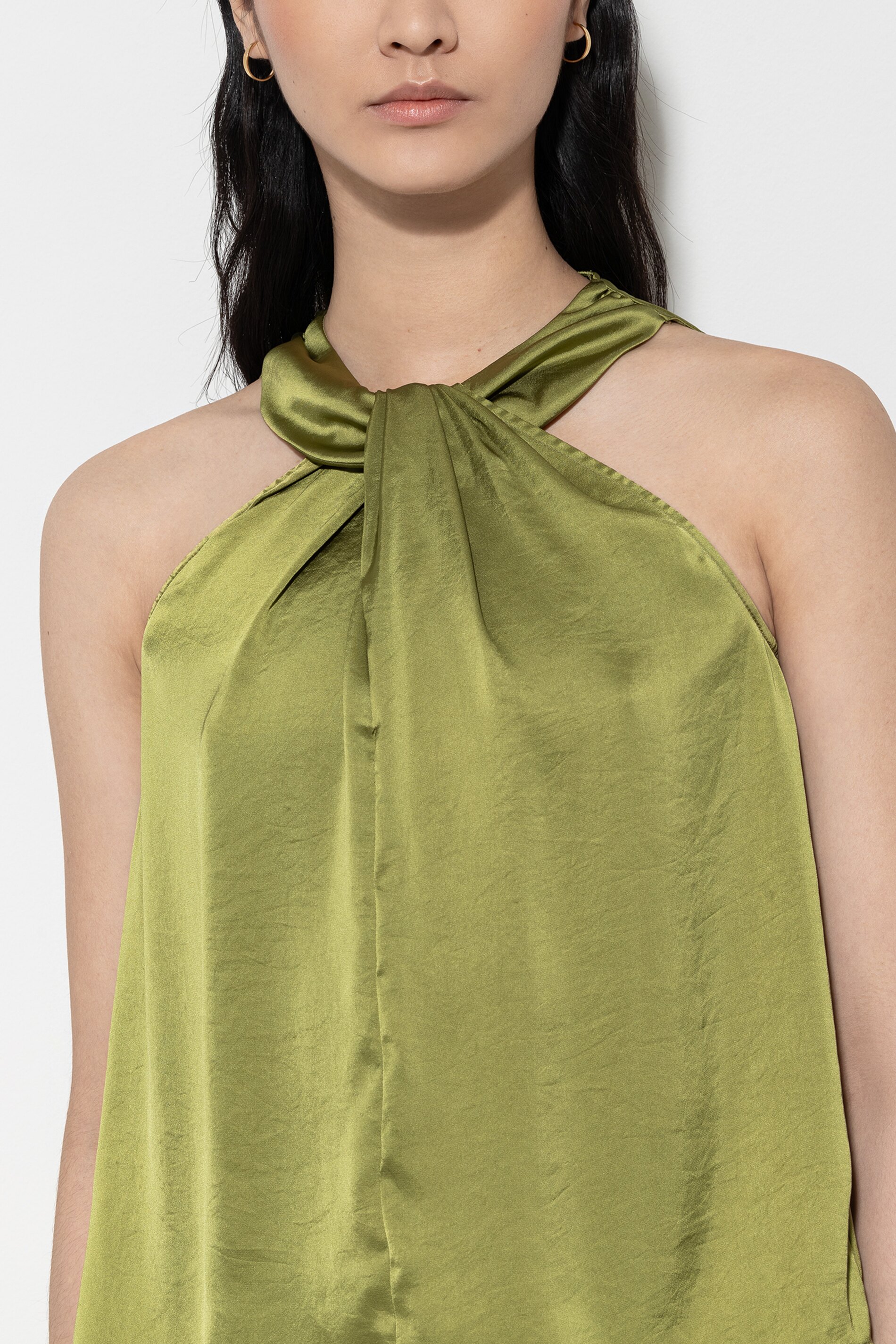 LUISA CERANO  208475/2307-0 Top mit Knotendetail moss green grün