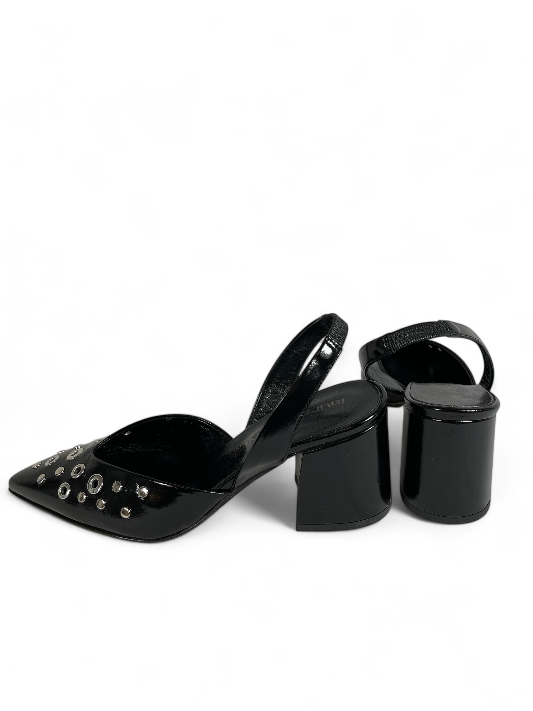 Laura Bellariva - 8973R HARRODS Damen Slingpumps mit Ösen Leder Schwarz