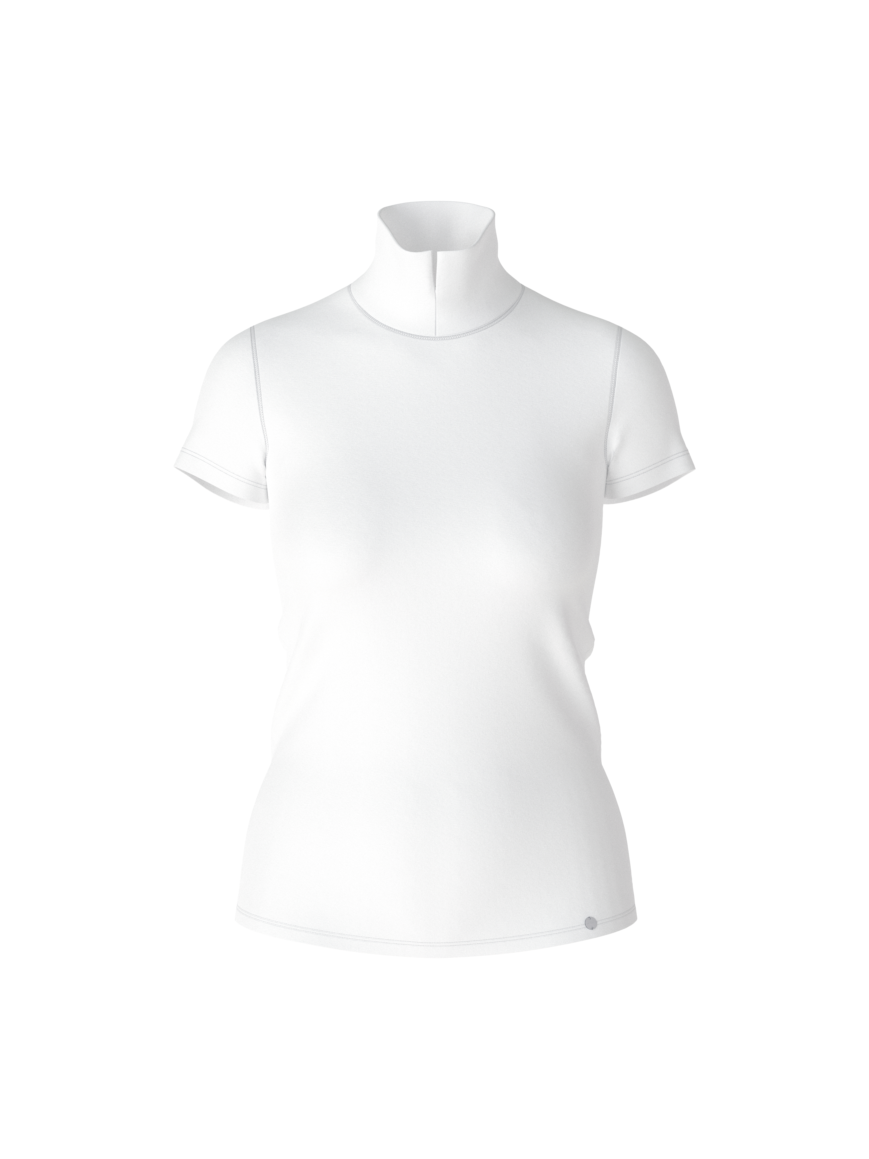 MARC CAIN  XA 48.55 J14 T-Shirt mit geschlitztem Mock-Neck weiß