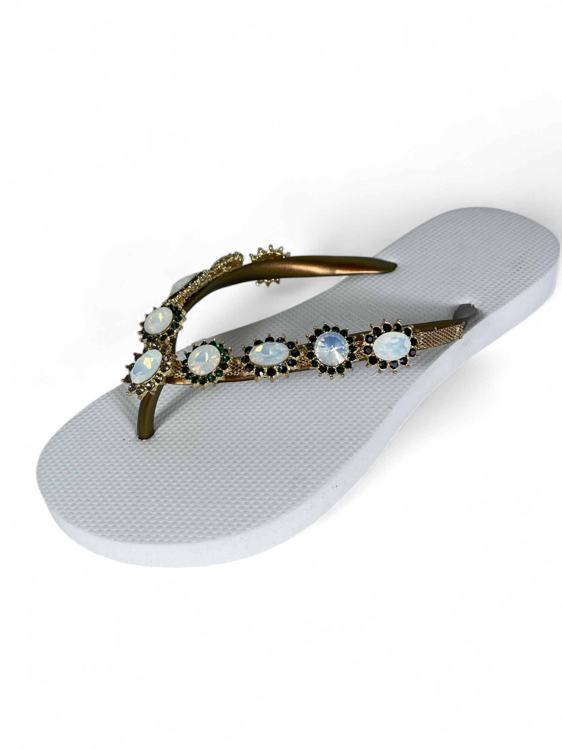 UZURII PEARL MONROE DAMEN FLIP FLOPS BADE ZEHENTRENNER STRASSSTEINE WHITE