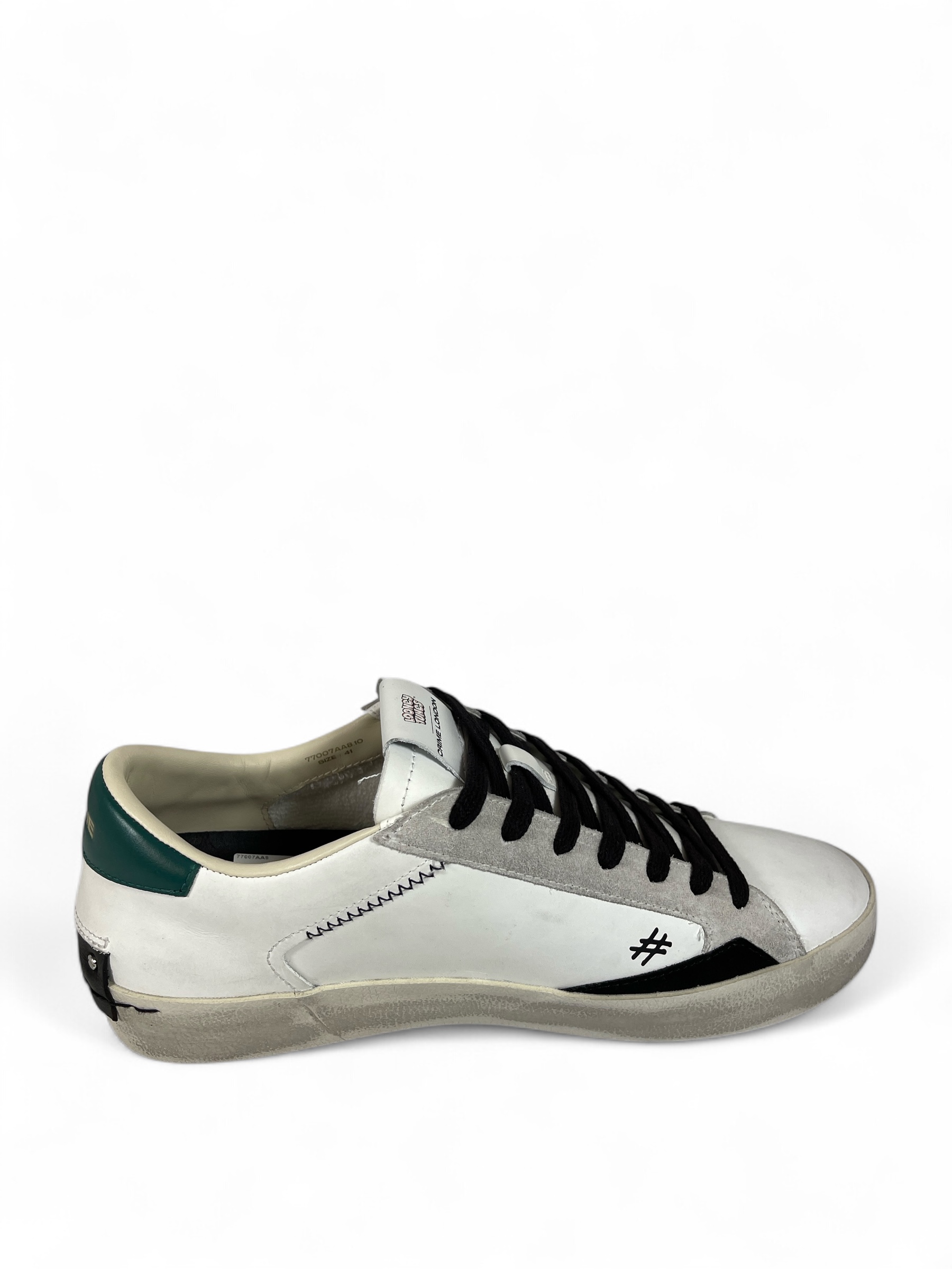 CRIME LONDON 77007AA8  Distressed Herren Leder Sneaker Comic Weiß