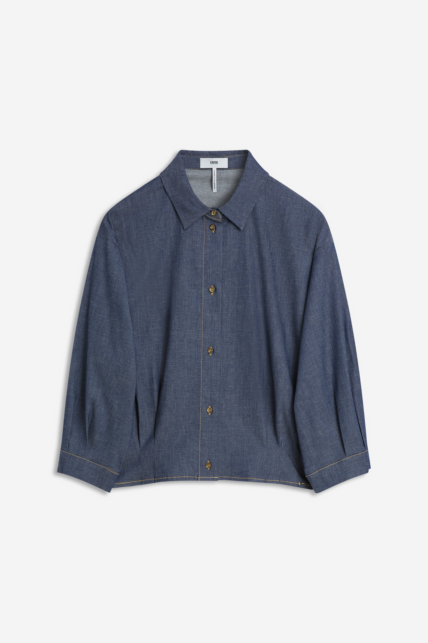 CINQUE  56627200 CITERNO CROPPED BLUSE BLAU