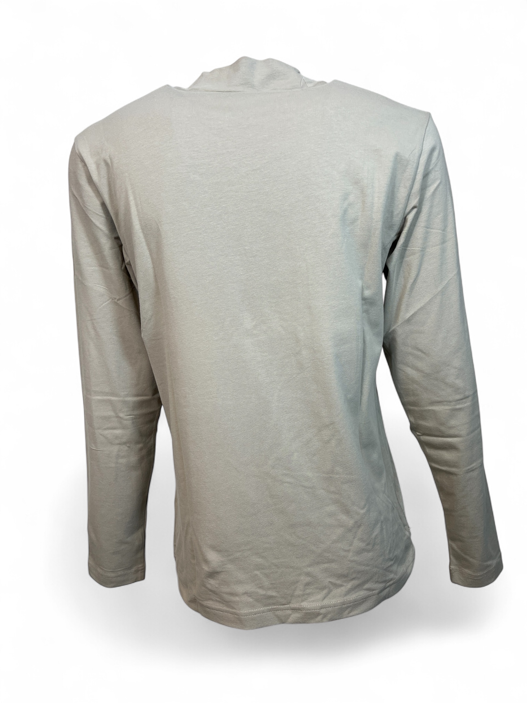 CALVIN KLEIN  K10K113792 NANO LOGO LS MOCK T-SHIRT KHAKI