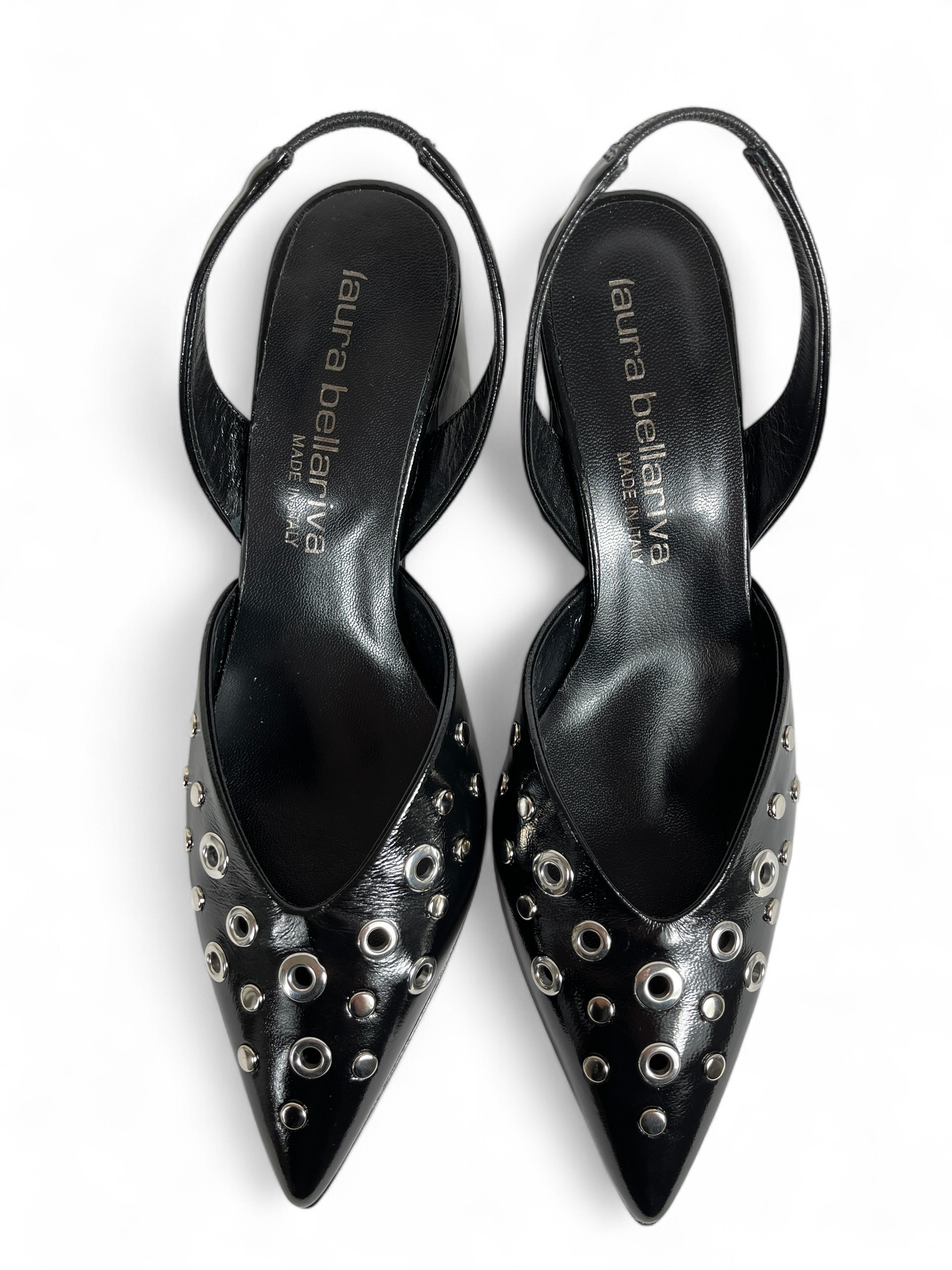 Laura Bellariva - 8973R HARRODS Damen Slingpumps mit Ösen Leder Schwarz