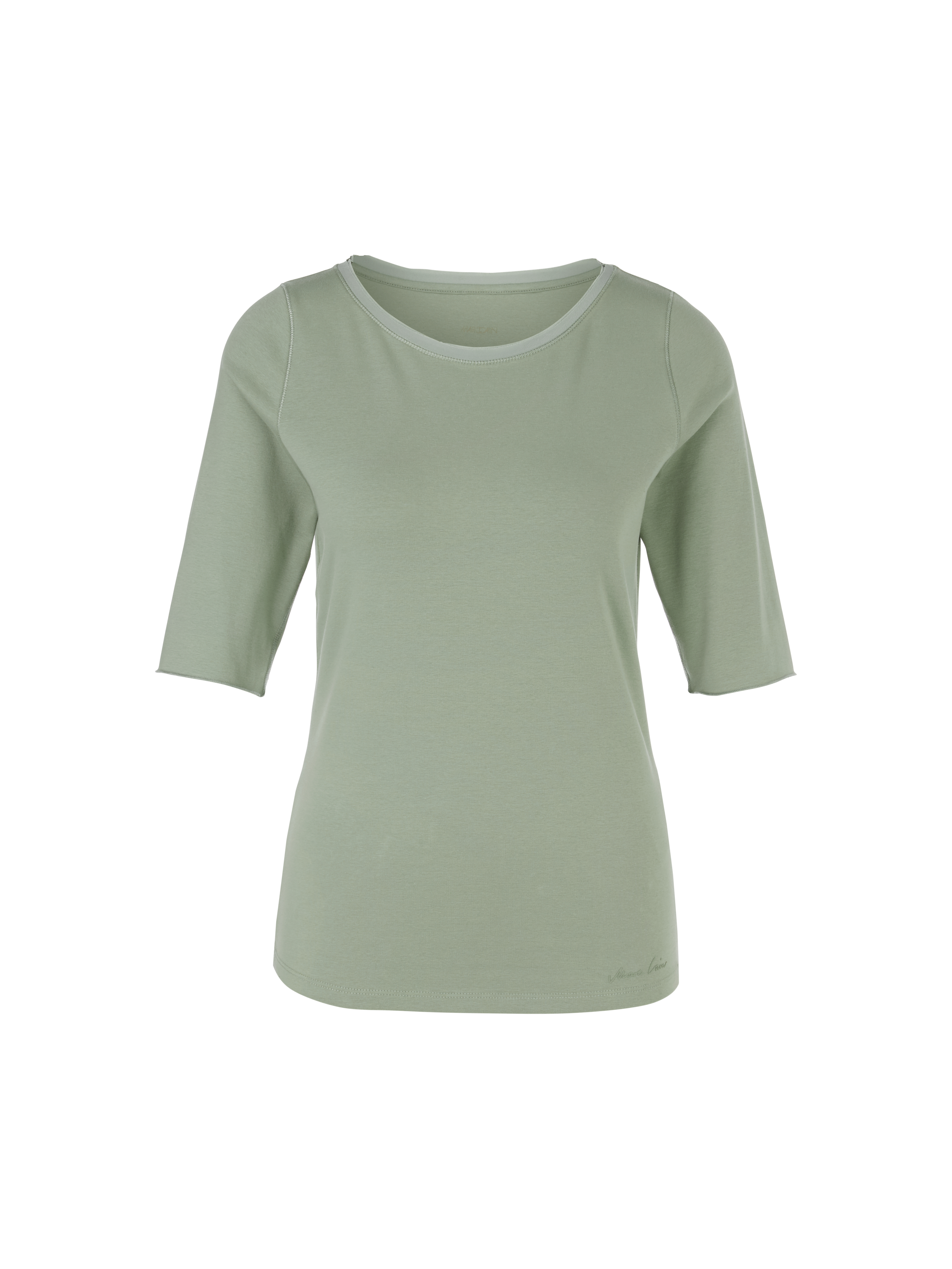 MARC CAIN XC 48.13 J15 Damen T-Shirt mit Turn-up-Ärmeln frozen sage grün