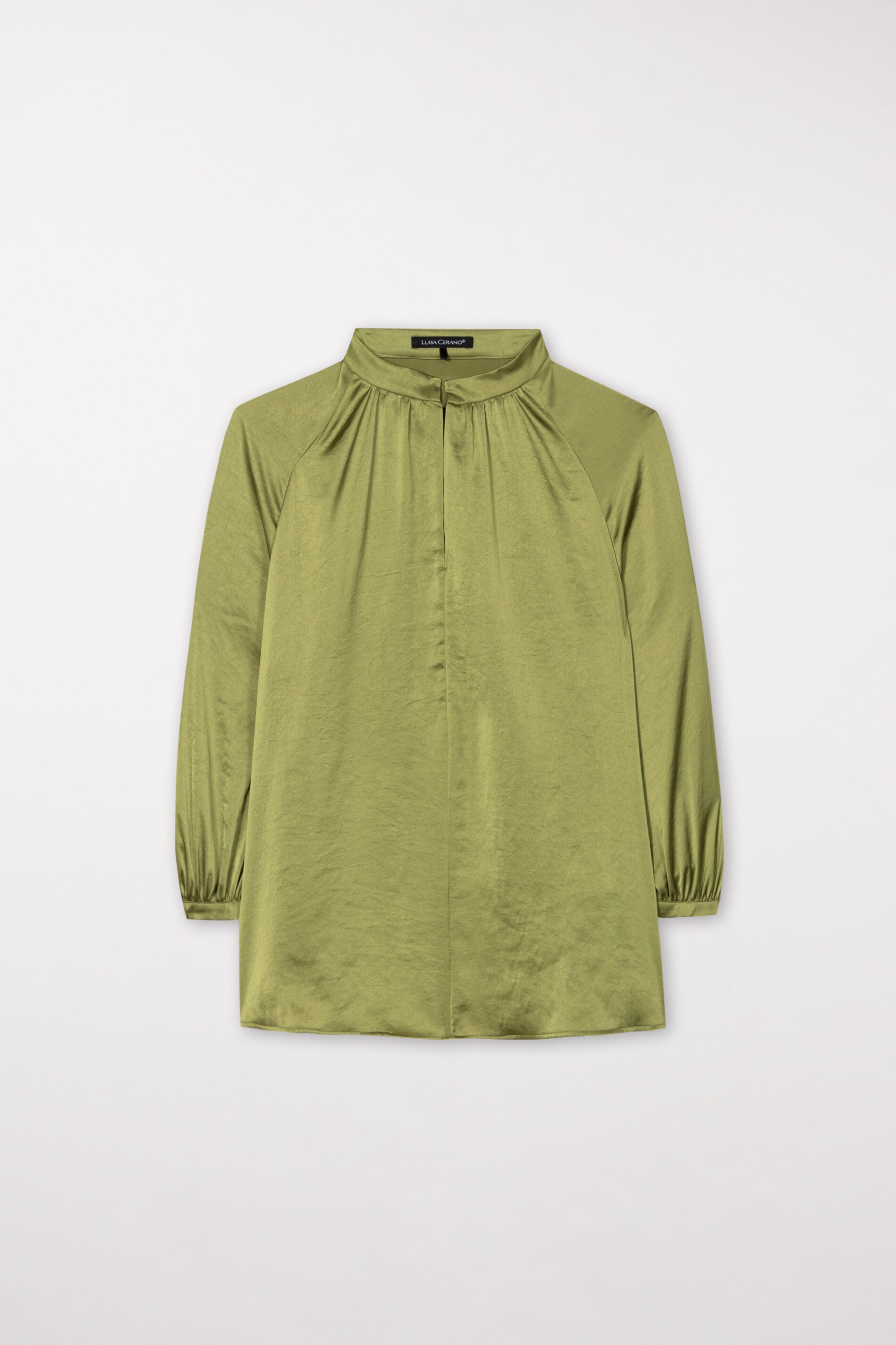 LUISA CERANO 208474/2307-0 Bluse mit Stehkragen moss green grün