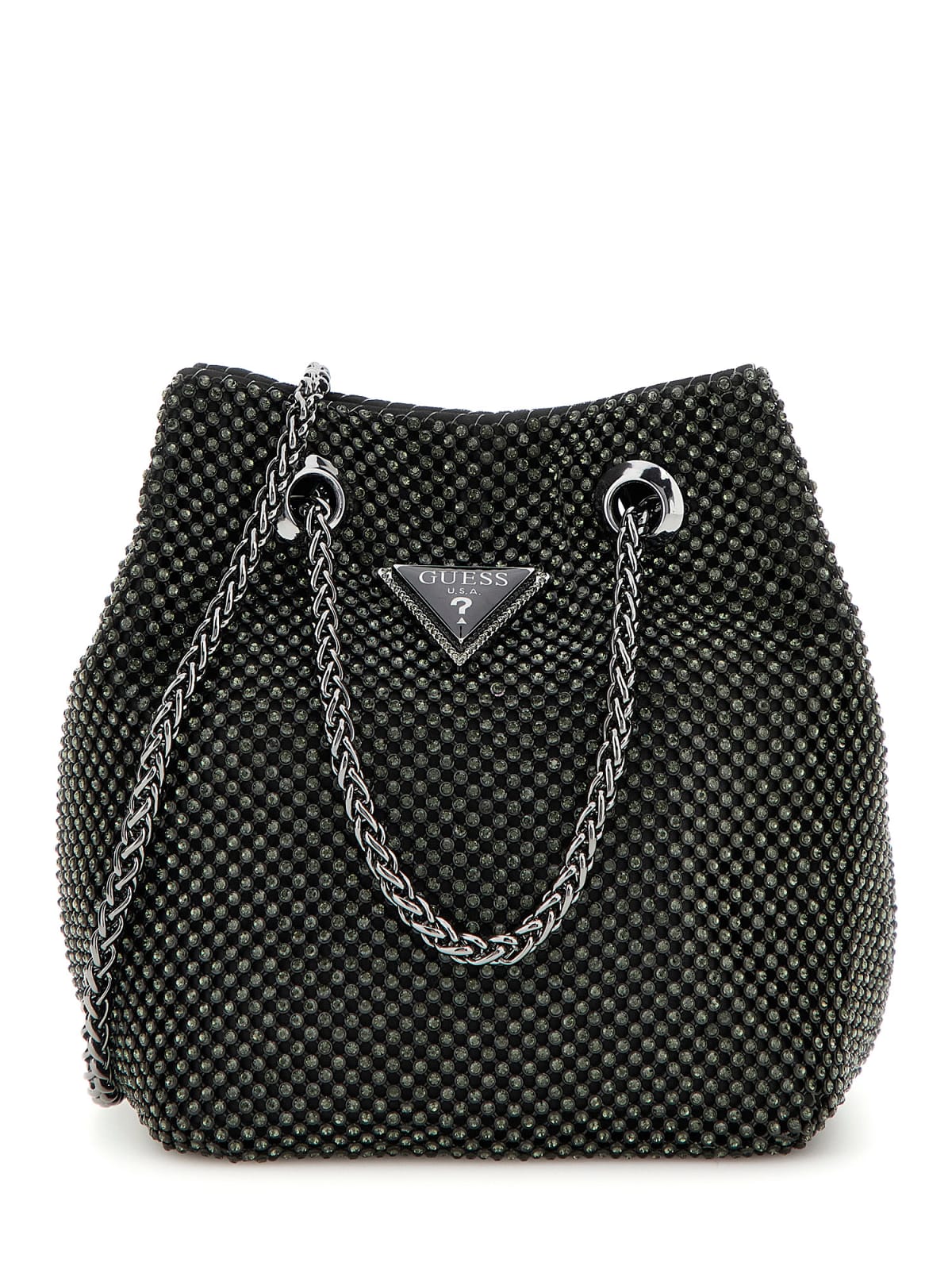 GUESS HWRB93 50750 Mini Beuteltasche Strass Schwarz