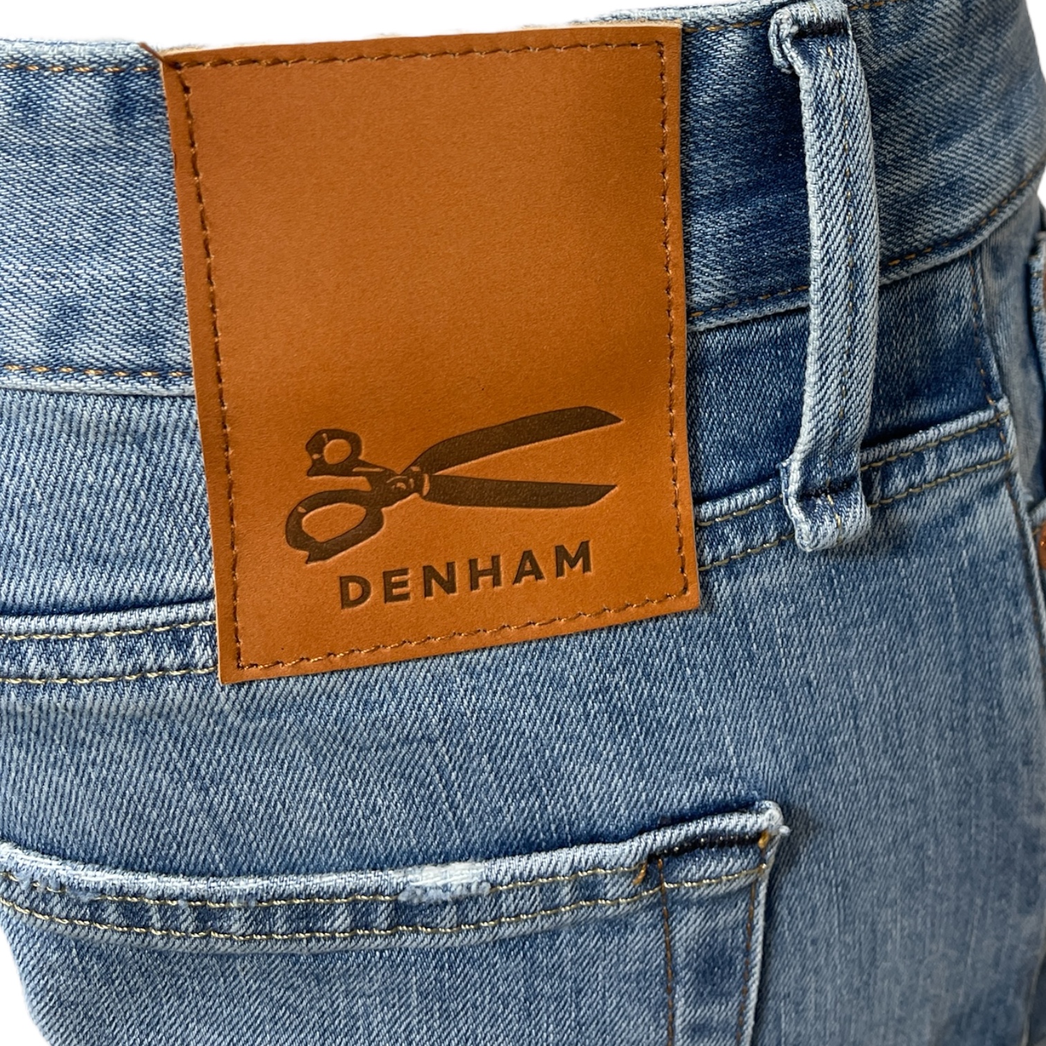 DENHAM 01-24-04-11-017 RIDGE STRAIGHT FIT CSL HERREN JEANS MIT KNOPFLEISTE LIGHT BLUE