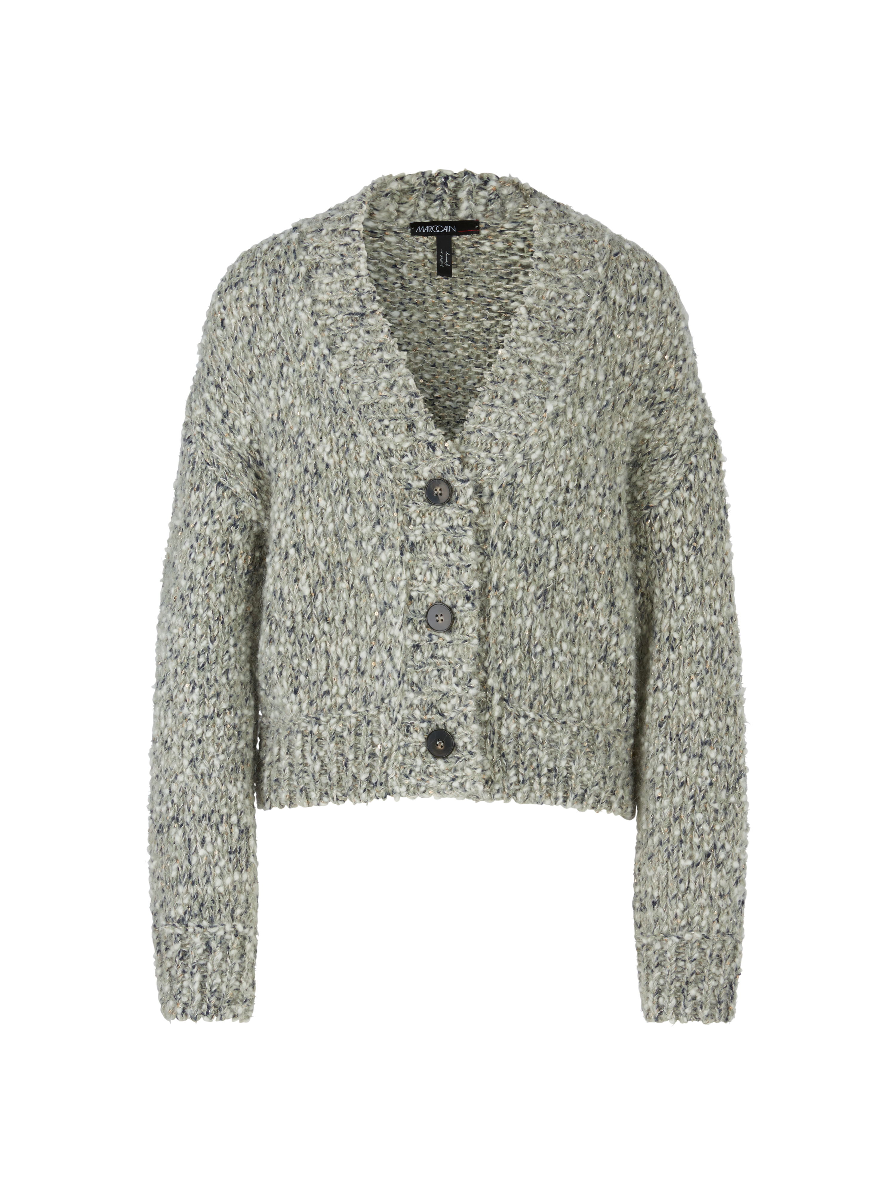 MARC CAIN XC 39.06 M13 Oversized Cardigan Knitted in Germany Frozen Sage Grün