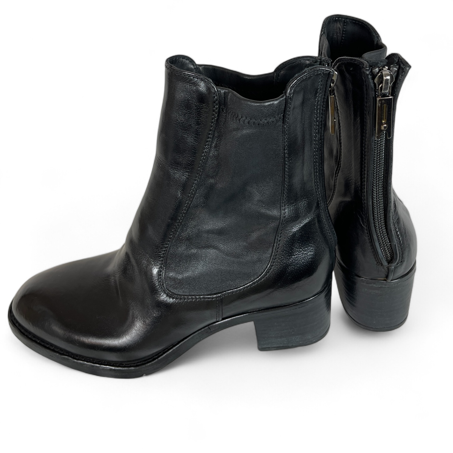 LEMARGO AP06A RANCH STRETCH DAMEN LEDER STIEFELETTE NERO.