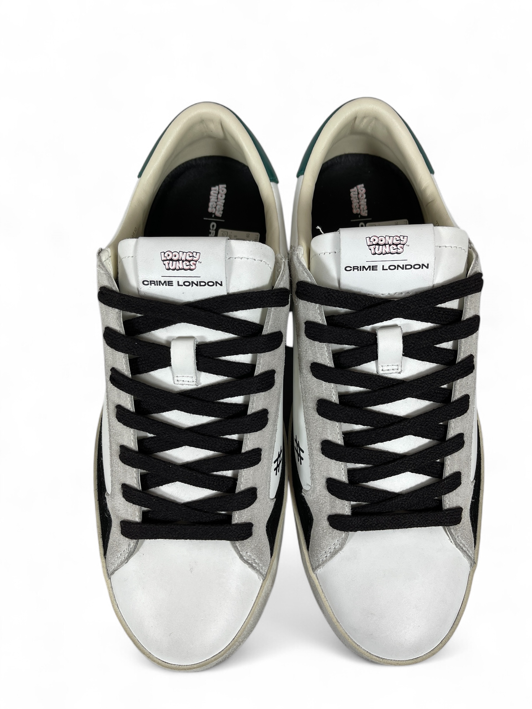 CRIME LONDON 77007AA8  Distressed Herren Leder Sneaker Comic Weiß