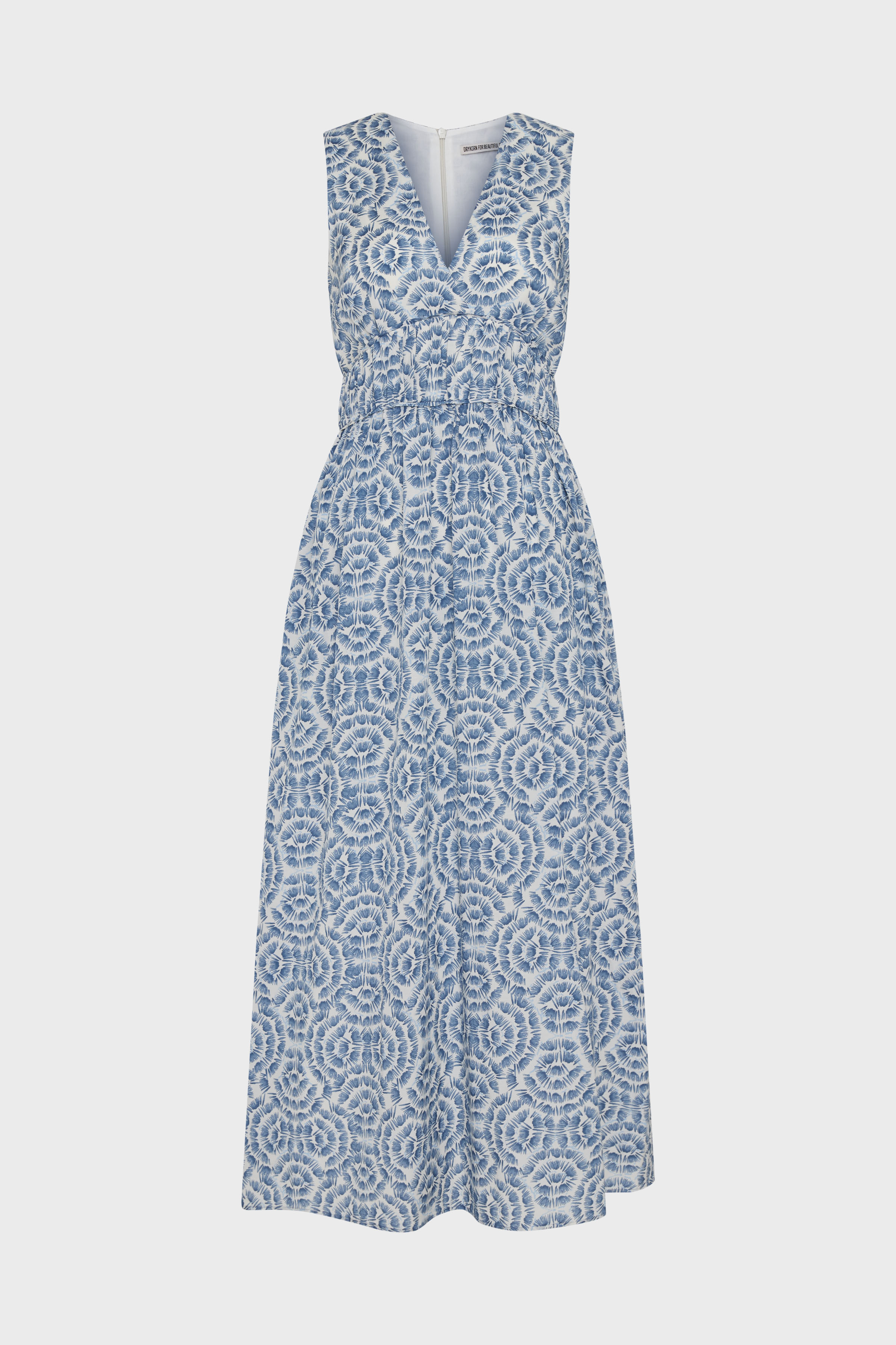 DRYKORN 152147 ANDRIANA 10 Damen Kleid mit floralem Muster  Blau
