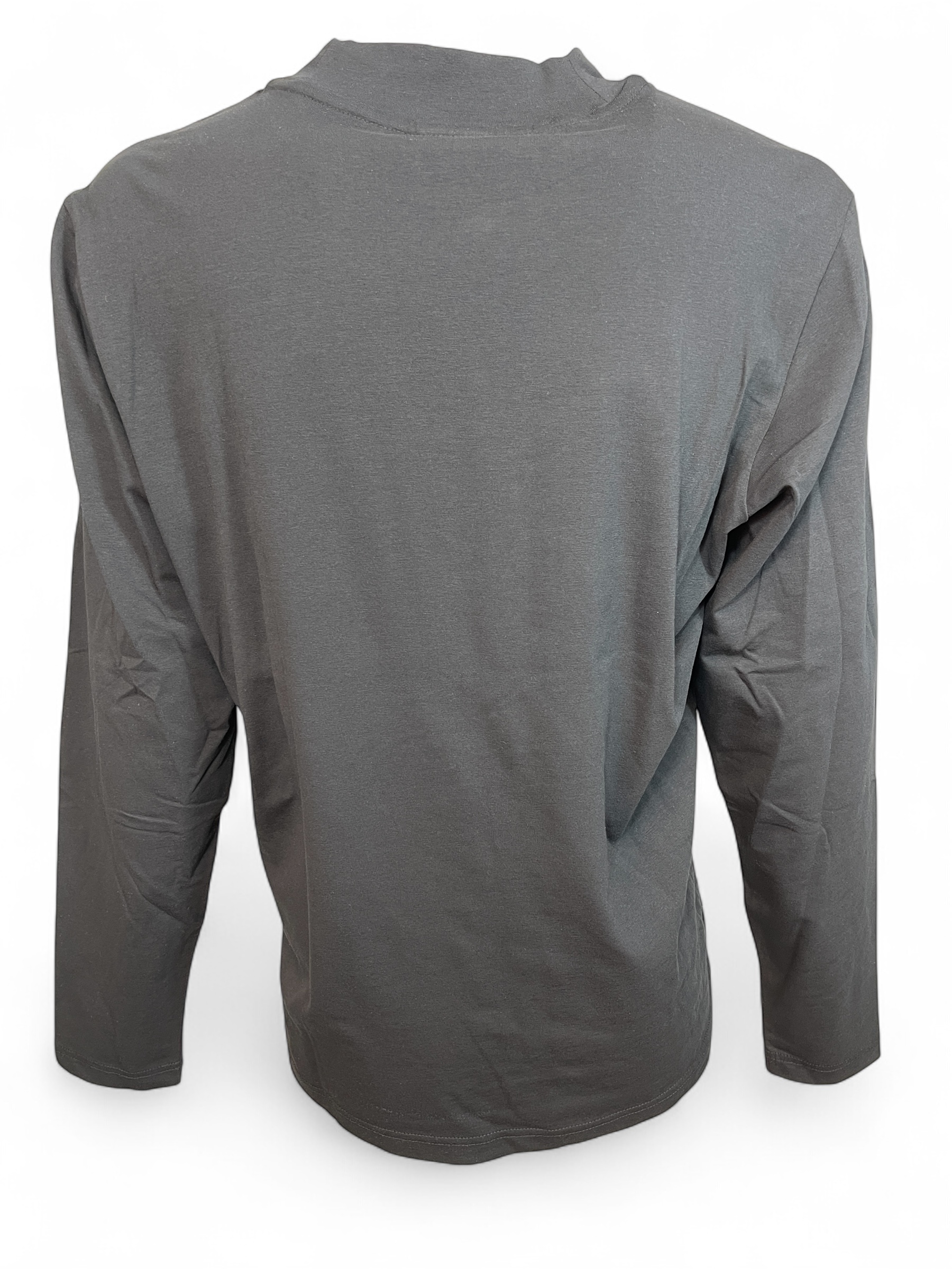CALVIN KLEIN  K10K113792 NANO LOGO LS MOCK T-SHIRT BLACK