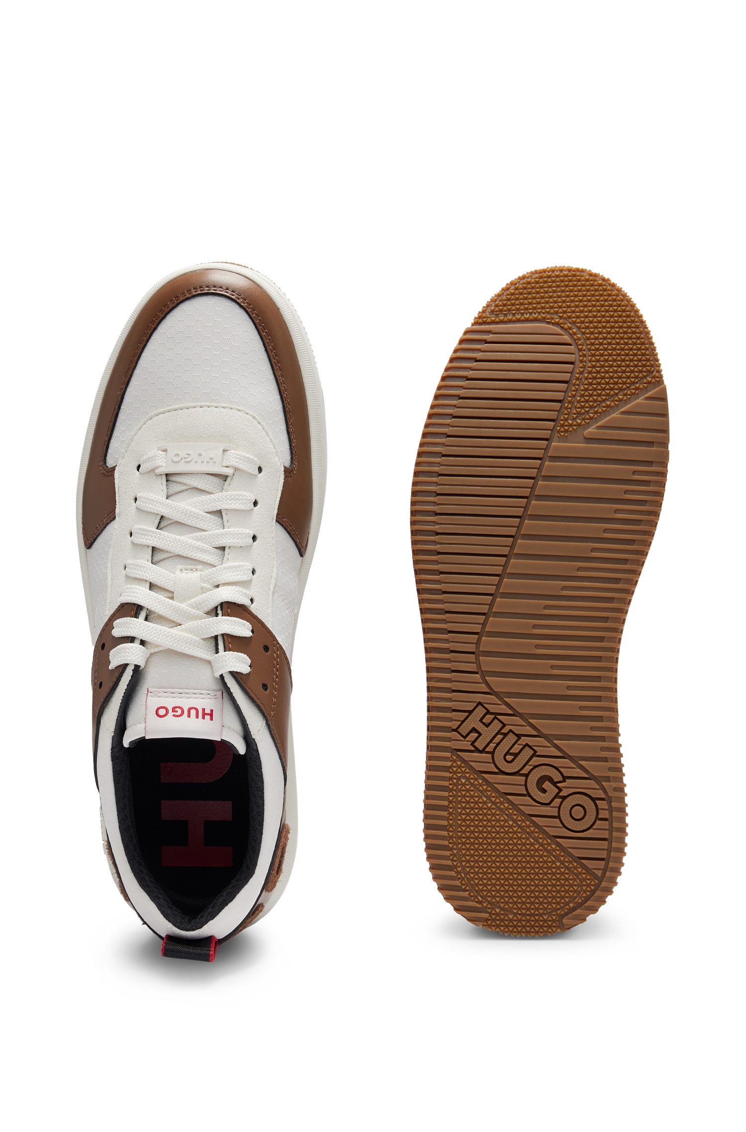 HUGO 50503032 Kilian_Tenn_mxmt Sneakers im Basketball-Stil open brown