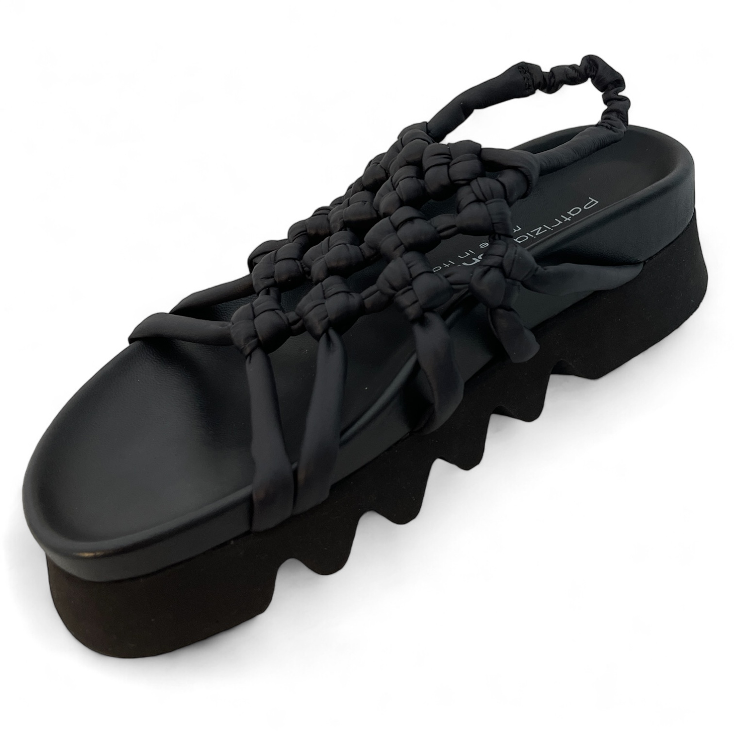 PATRIZIA BONFANTI DOVER  ALISON COTTON DAMEN PLATEAU-SANDALETTE SCHWARZ.