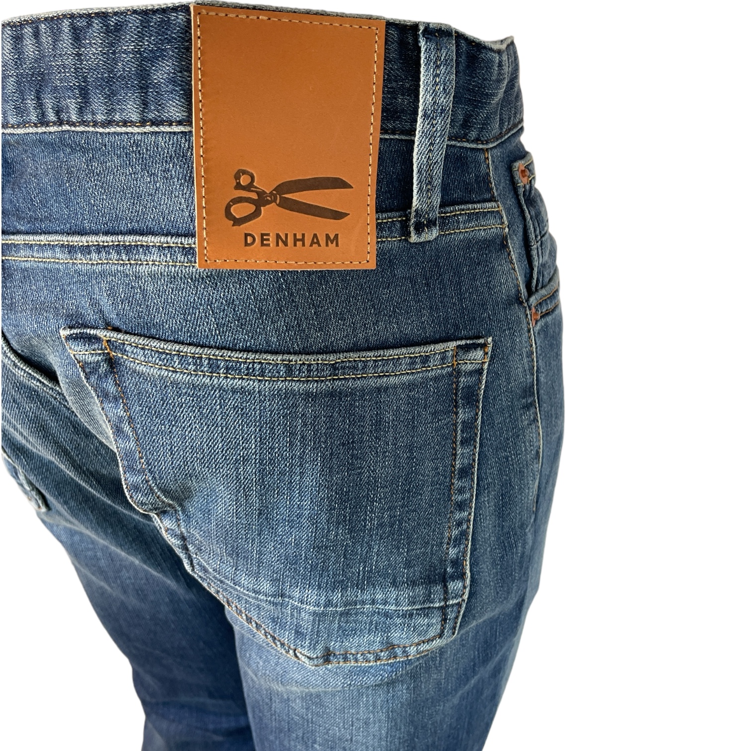 DENHAM 01-23-08-11-107 RIDGE AWD STRAIGHT FIT HERREN JEANS MIT KNOPFLEISTE DARK BLUE