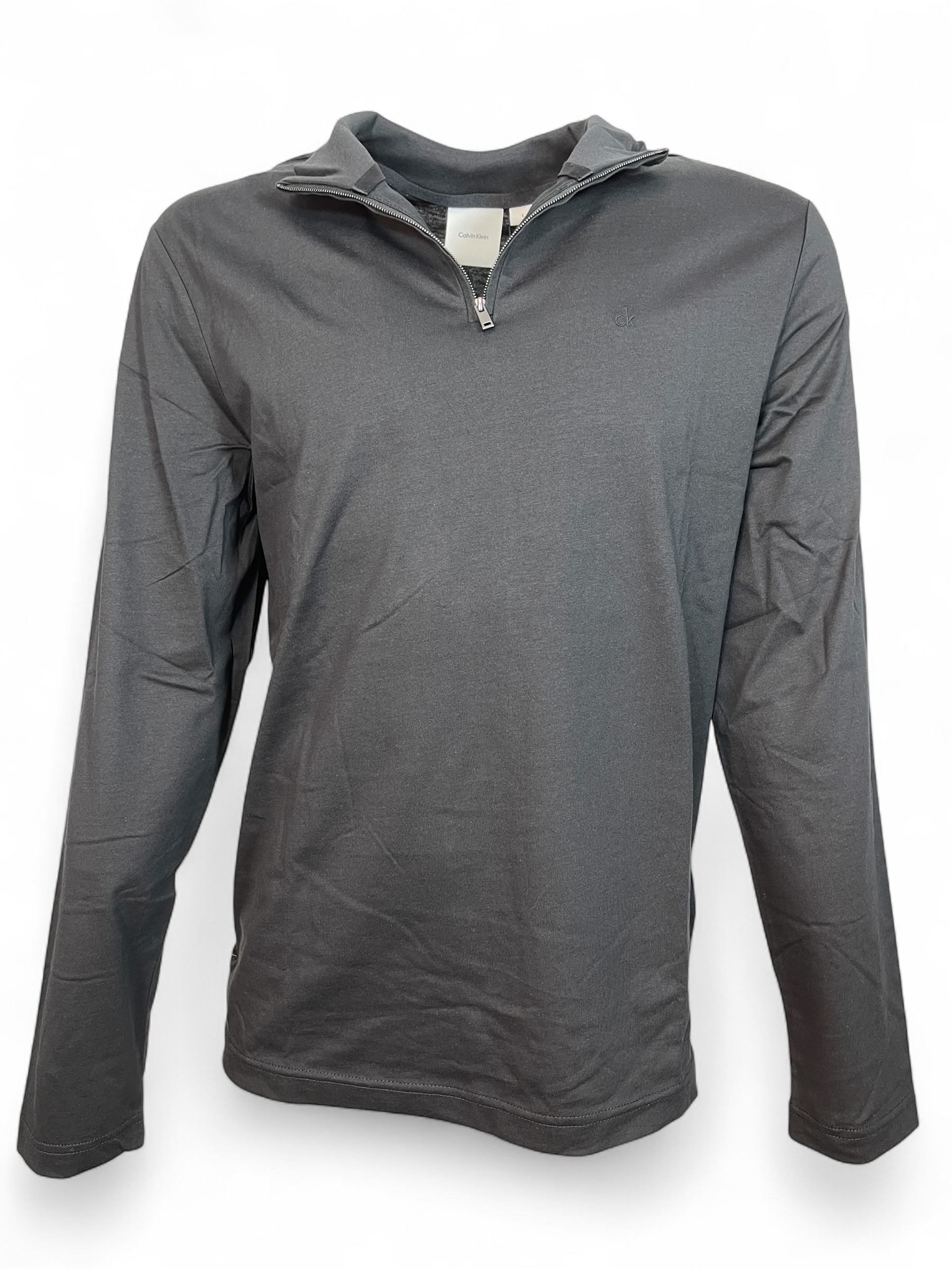 CALVIN KLEIN  K10K111857 LIQUID TOUCH LS ZIP UP SHIRT BLACK