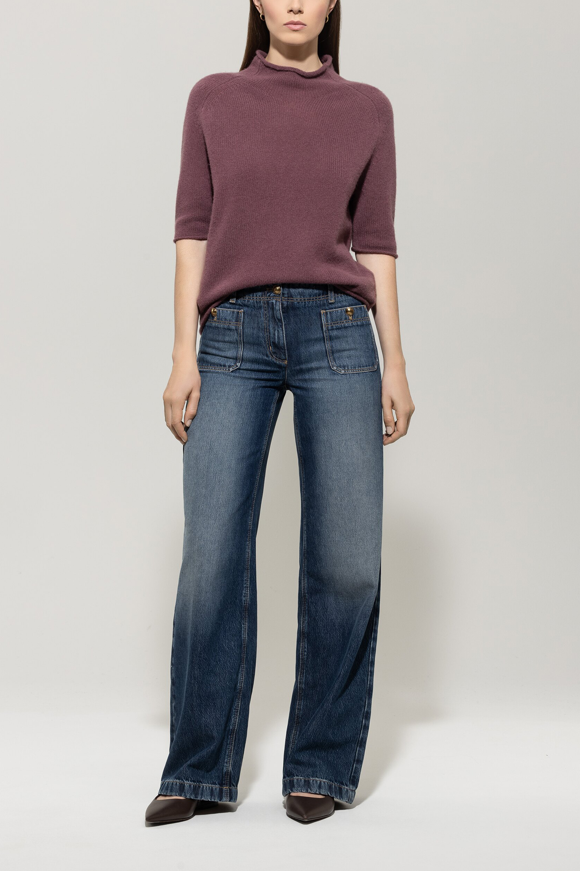 LUISA CERANO  128715/5871-0  Pullover Kurzarm Kaschmir-Mix Heather