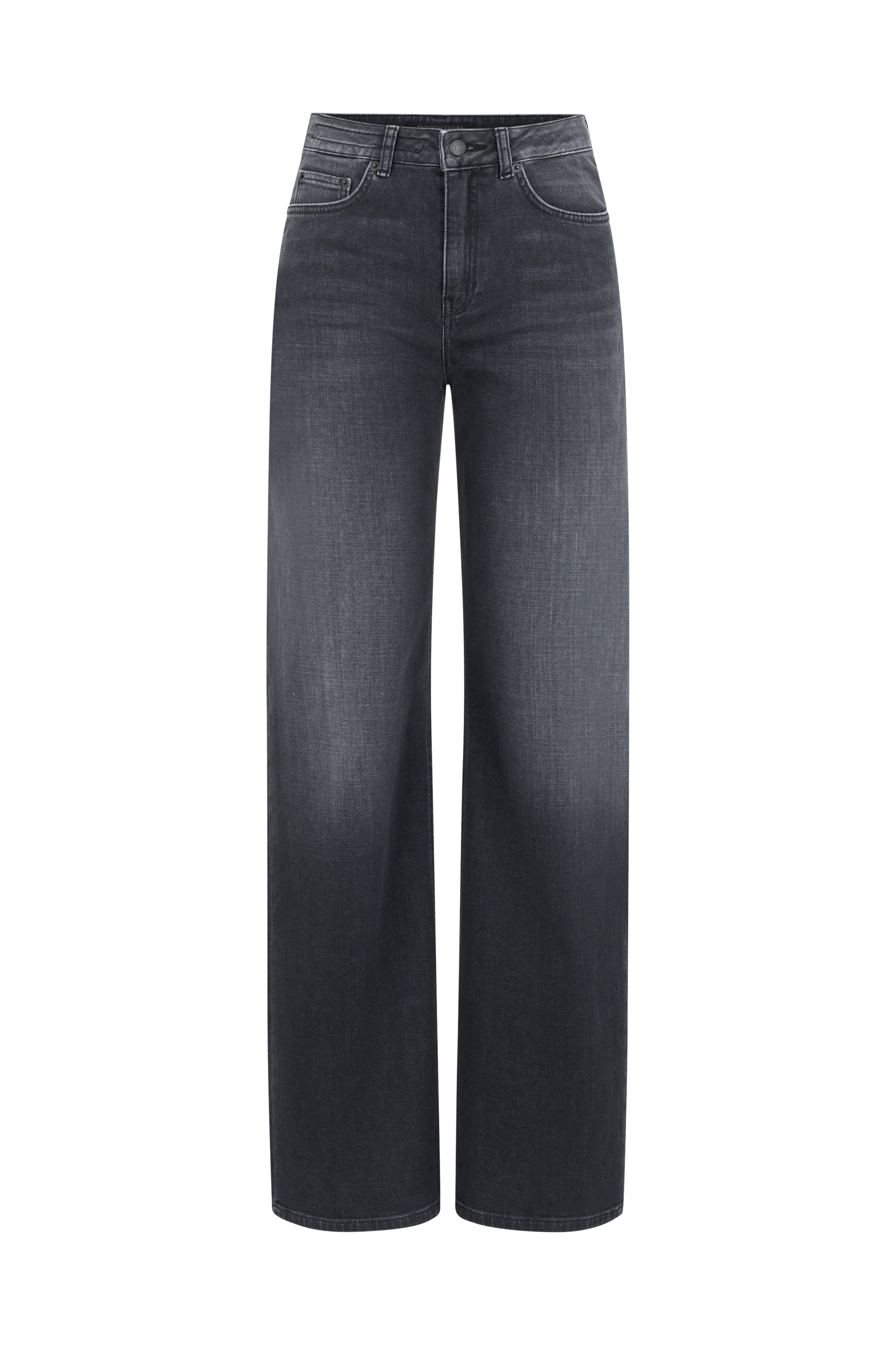 DRYKORN 260033 MEDLEY 10 Damen Mid-Waist Jeans mit weitem Bein in Dark-Grey Denim 6210