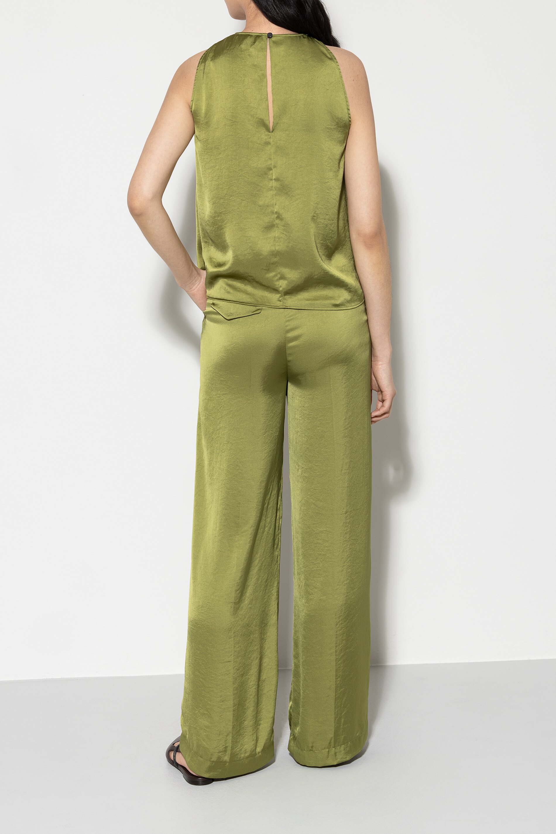 LUISA CERANO  608715/2307-0 Wideleg-Pants mit Bundfalten moss green grün