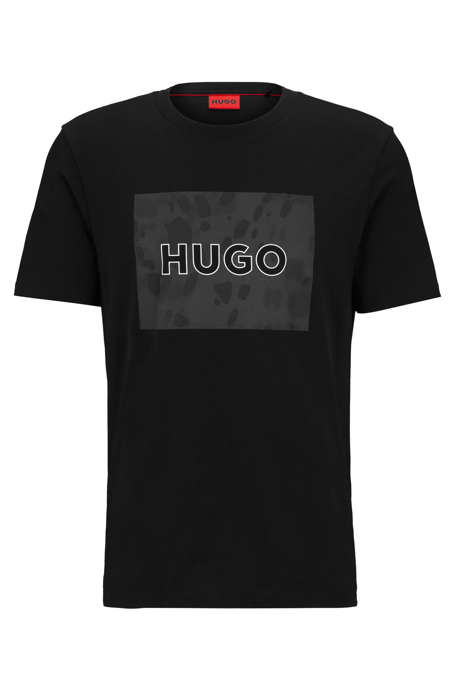 HUGO 50498220 Dulive_U234 Herren T-Shirt LOGO Print Schwarz