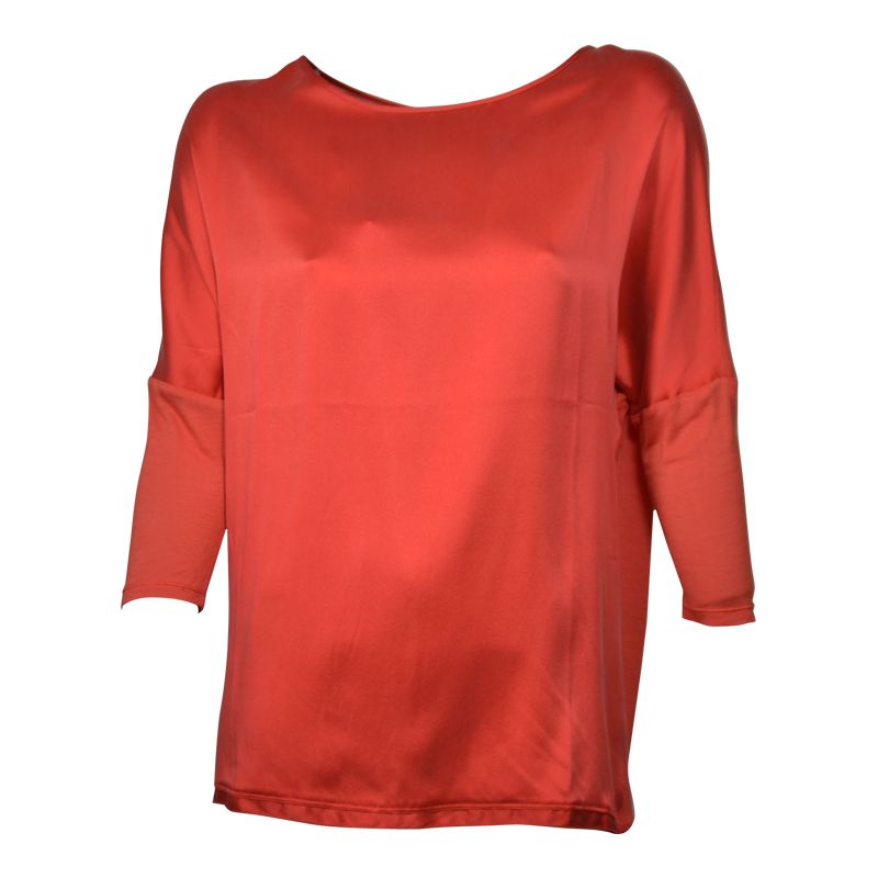 MICHAEL KORS 8J0370 A1PM R474 SEIDEN BLUSE MATERIAL-MIX CAYENNE RED ROT 36