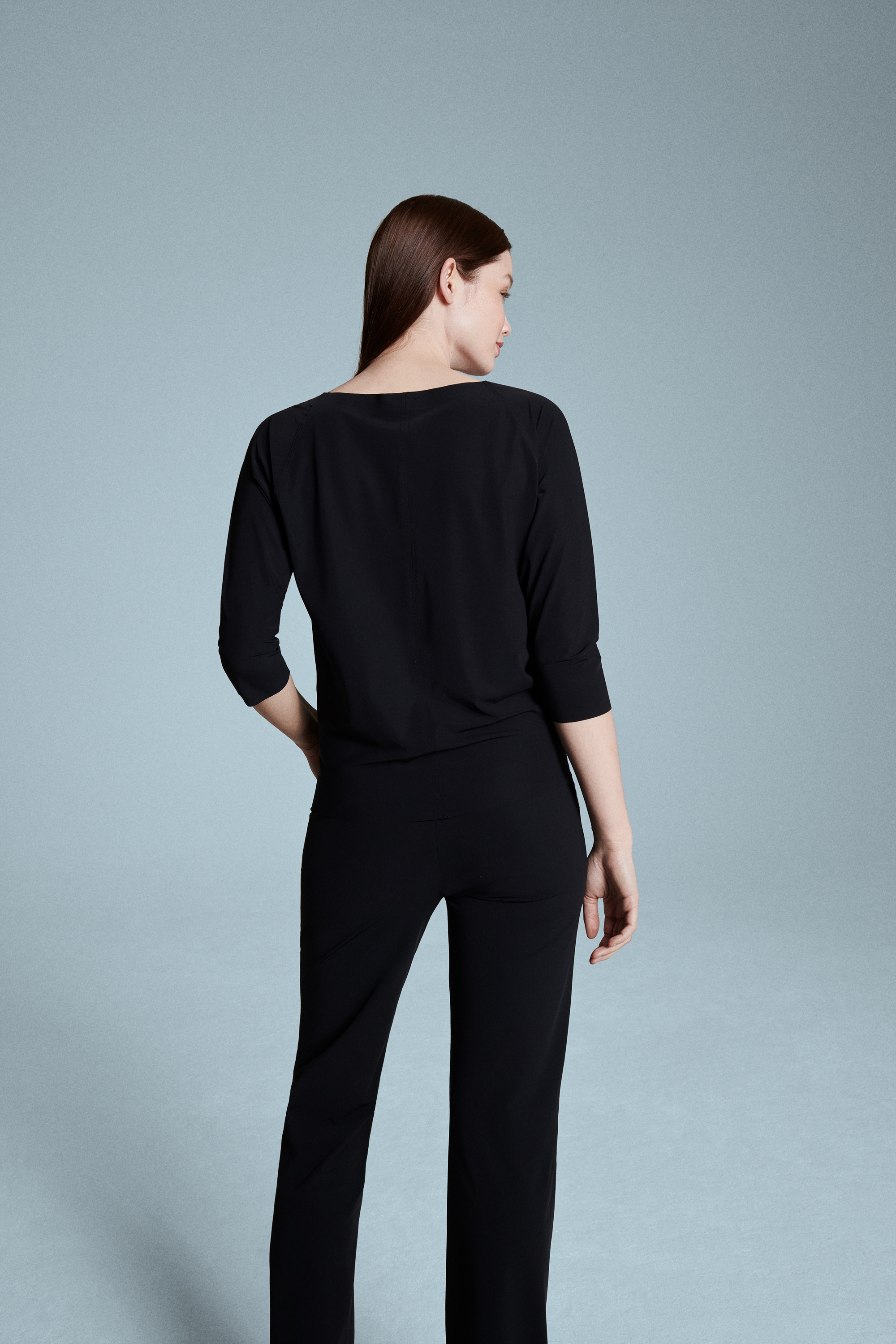 JAPAN TKY NARIKO Damen Bluse T-Shirt mit hohem Stretchkomfort Black-Blue 342