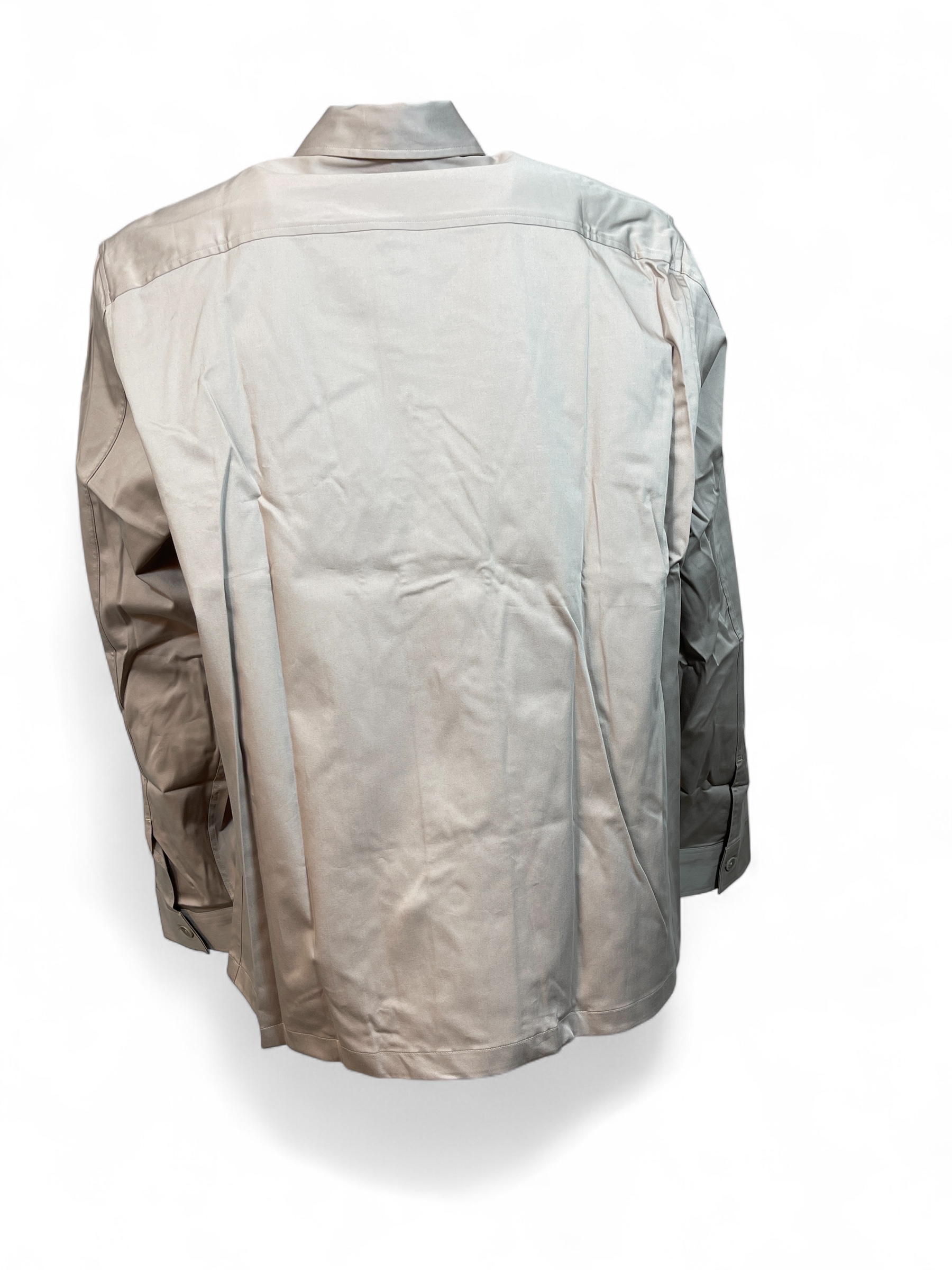 CALVIN KLEIN  K10K112627 STRETCH SATEEN TAILORING SHIRT HERREN HEMDJACKE  STEIN GREY