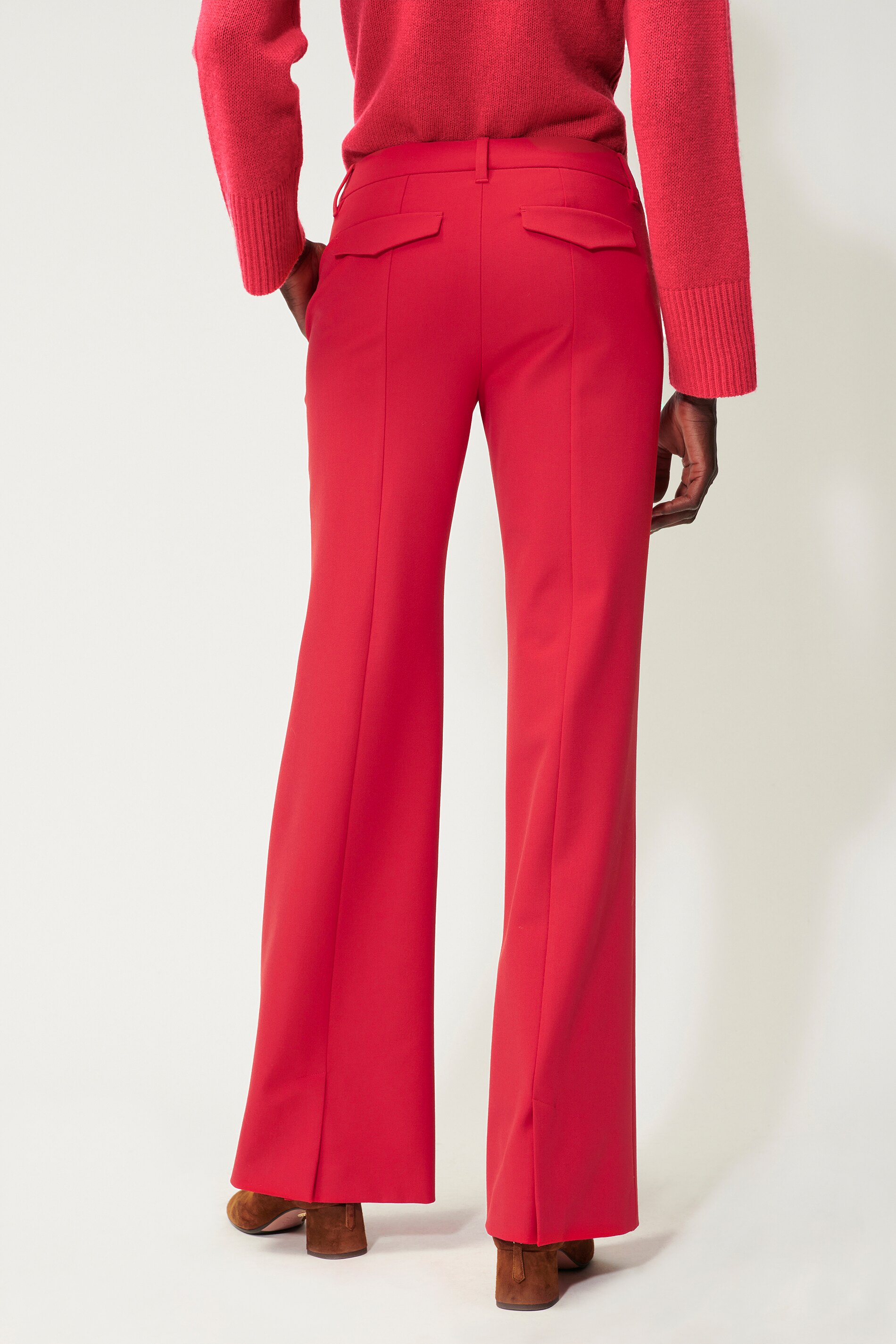 LUISA CERANO 688597/3310-0 Bootcut-Pants mit Saumschlitz Stretch Deep Red 465 LUISA CERANO 688597/3310-0 Bootcut-Pants mit Saumschlitz Stretch Deep Red 465