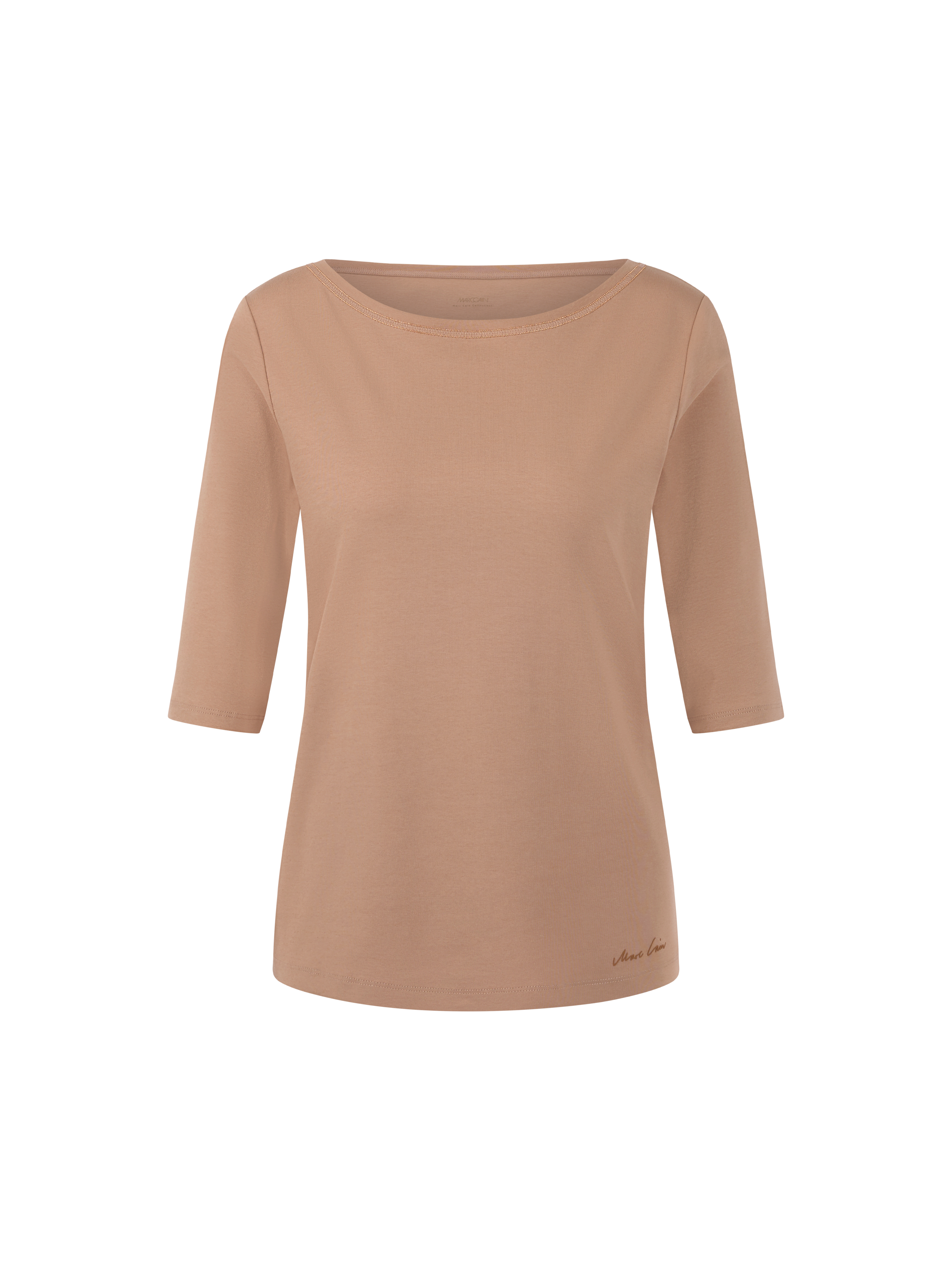 MARC CAIN  AC 48.16 J15 Halbarm-T-Shirt mit Schmuckband-Details Beige