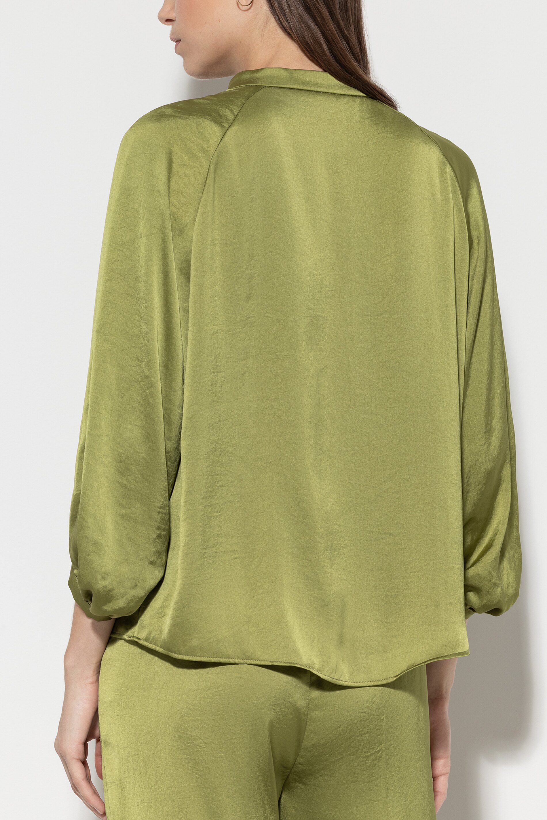 LUISA CERANO 208474/2307-0 Bluse mit Stehkragen moss green grün