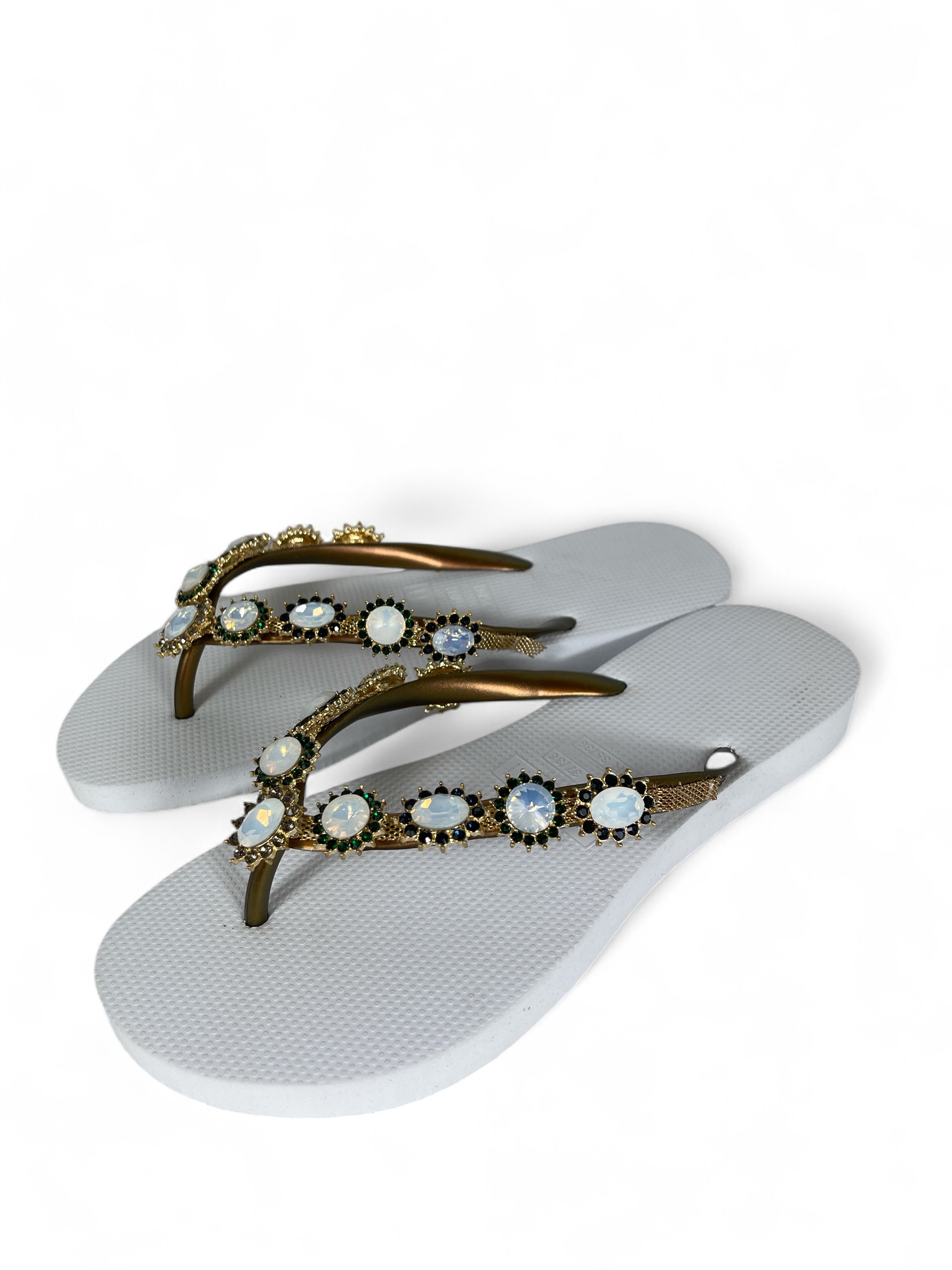 UZURII PEARL MONROE DAMEN FLIP FLOPS BADE ZEHENTRENNER STRASSSTEINE WHITE