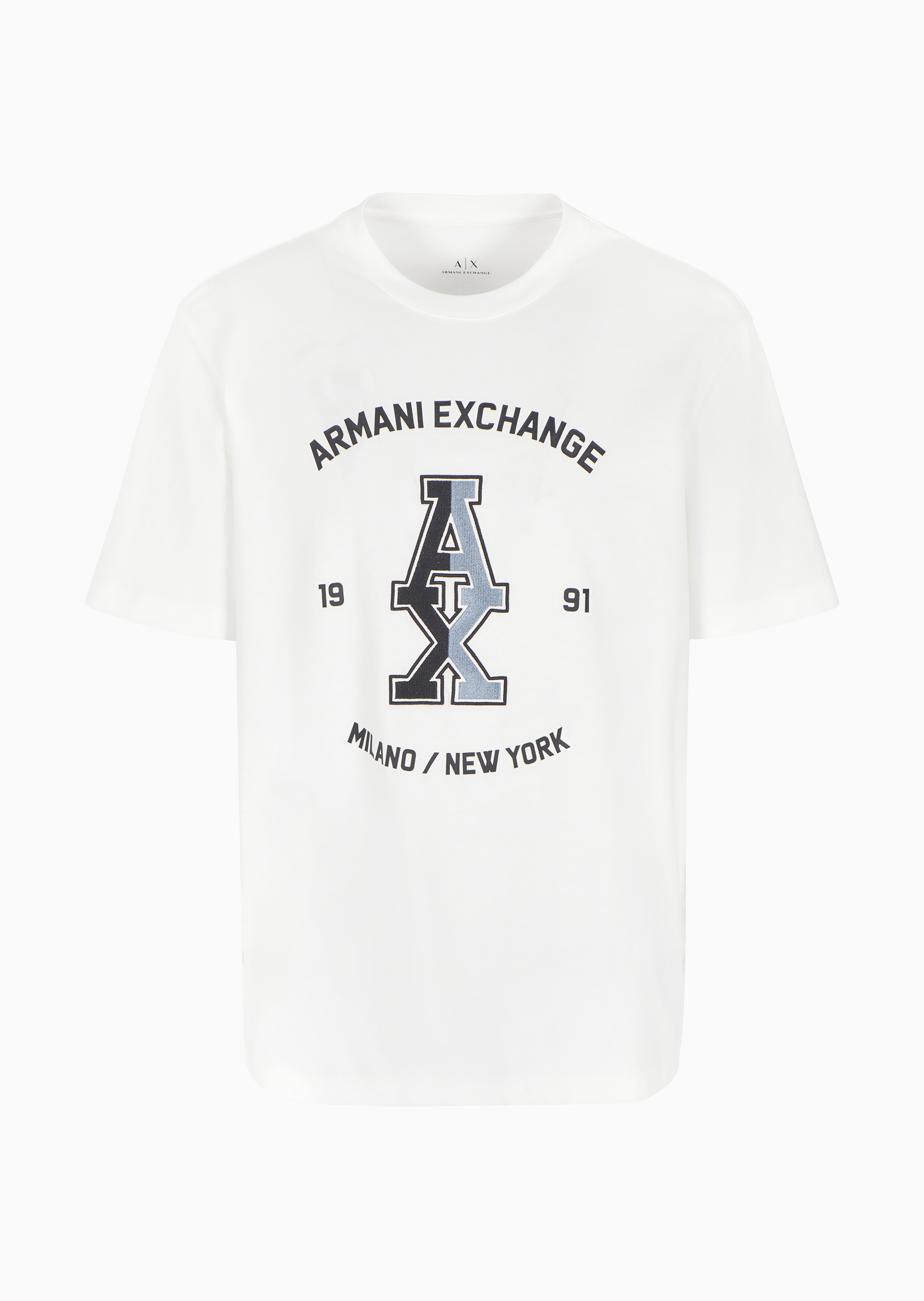 ARMANI 6DZTLR ZJLFZ HERREN T-SHIRT MIT LOGO PRINT WEISS