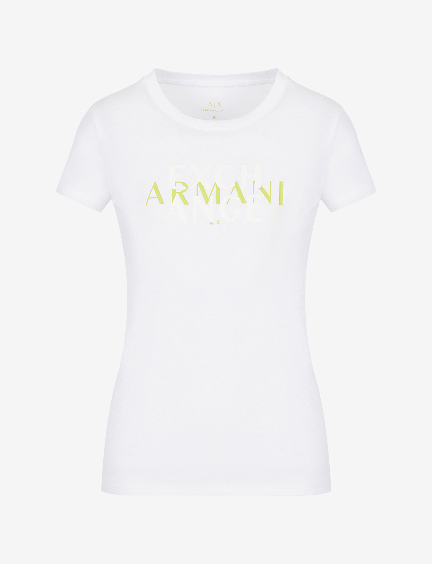 ARMANI 3RYTCC YJG3Z Damen T-Shirt LOGO Weiß.