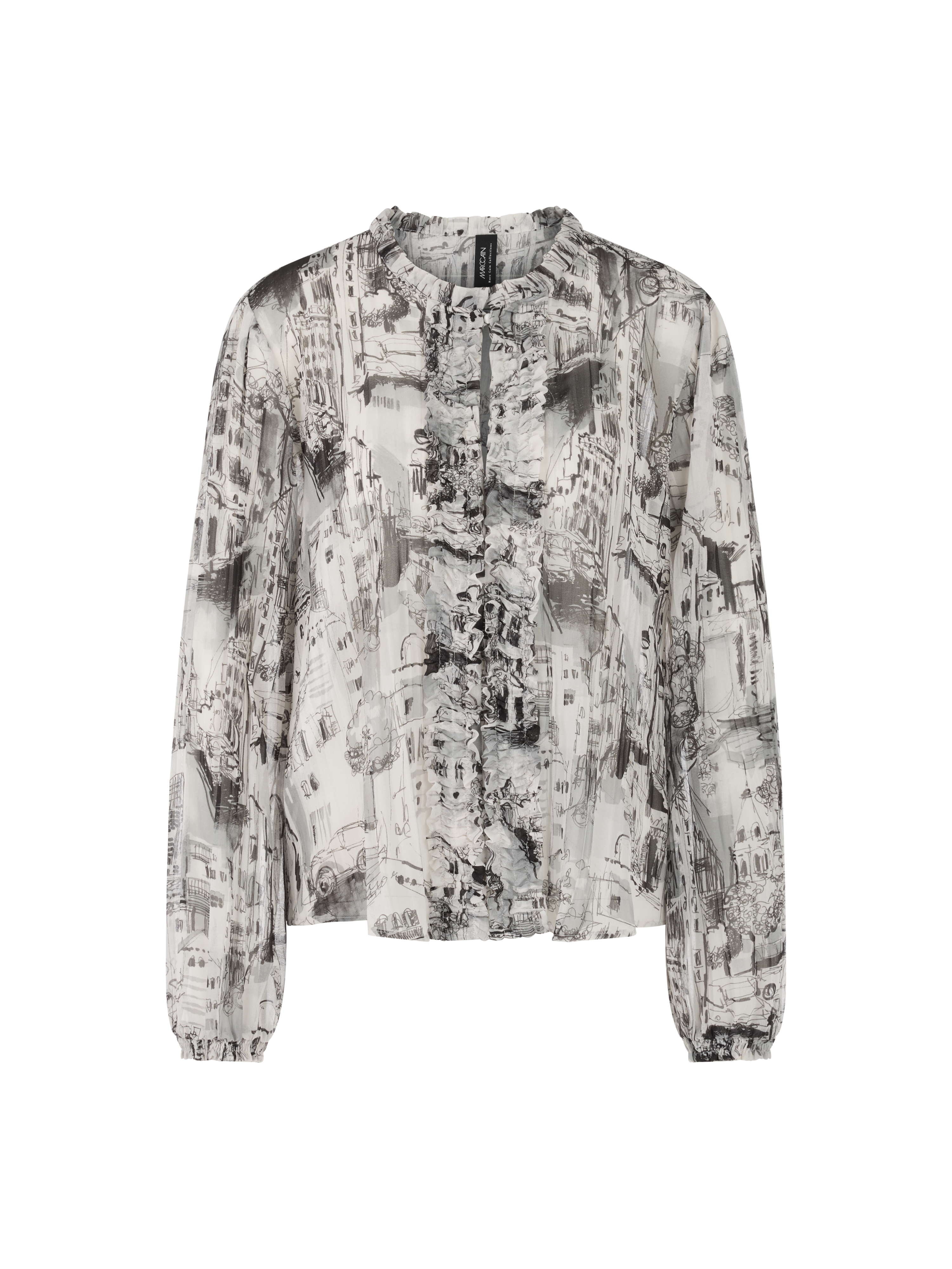 MARC CAIN ZC 51.22 W74 CITY-Print Bluse  Material smoke
