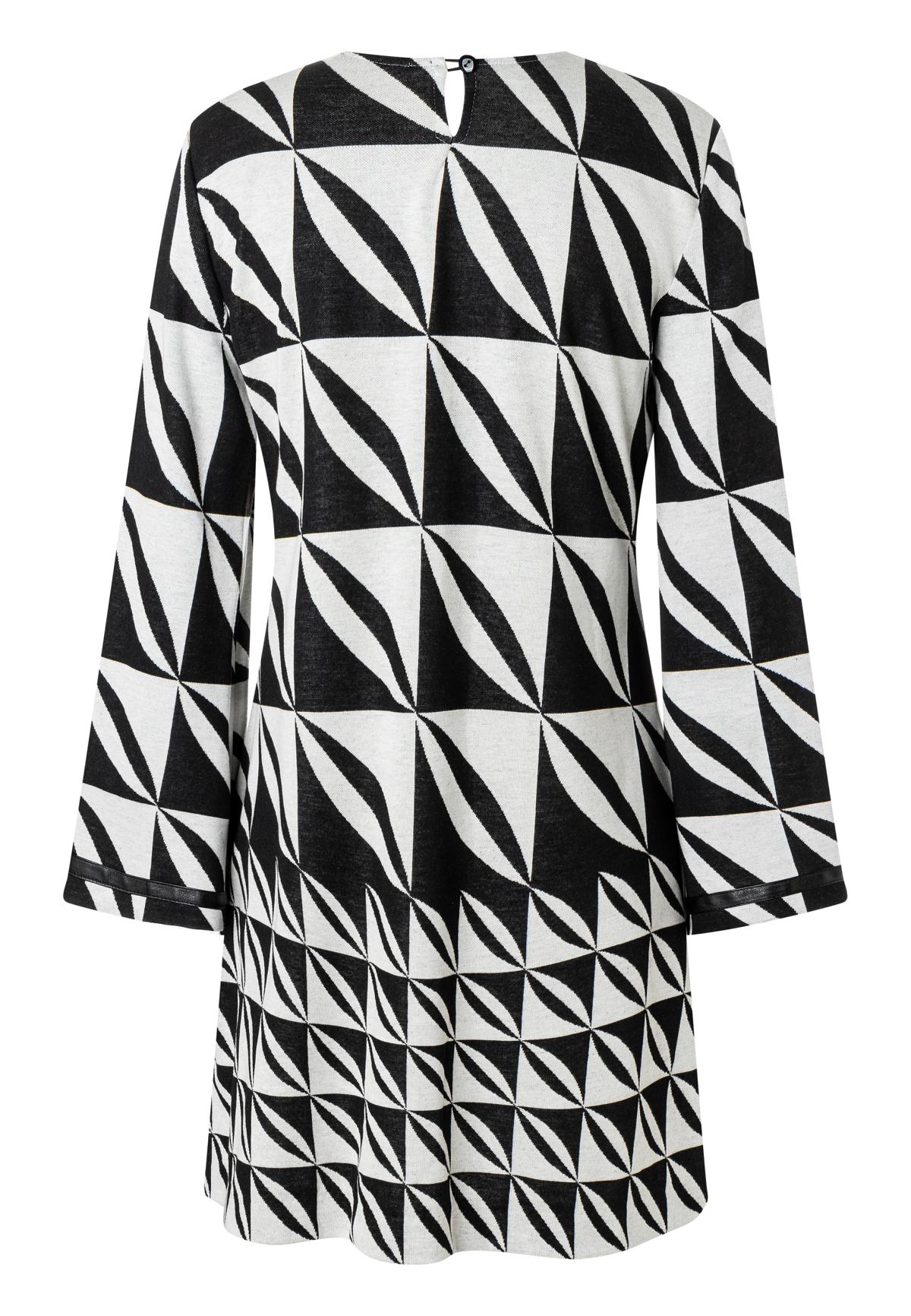 ANA ALCAZAR 040263-3438 dress leather ribben Damen Kleid mit geometrischem muster original black