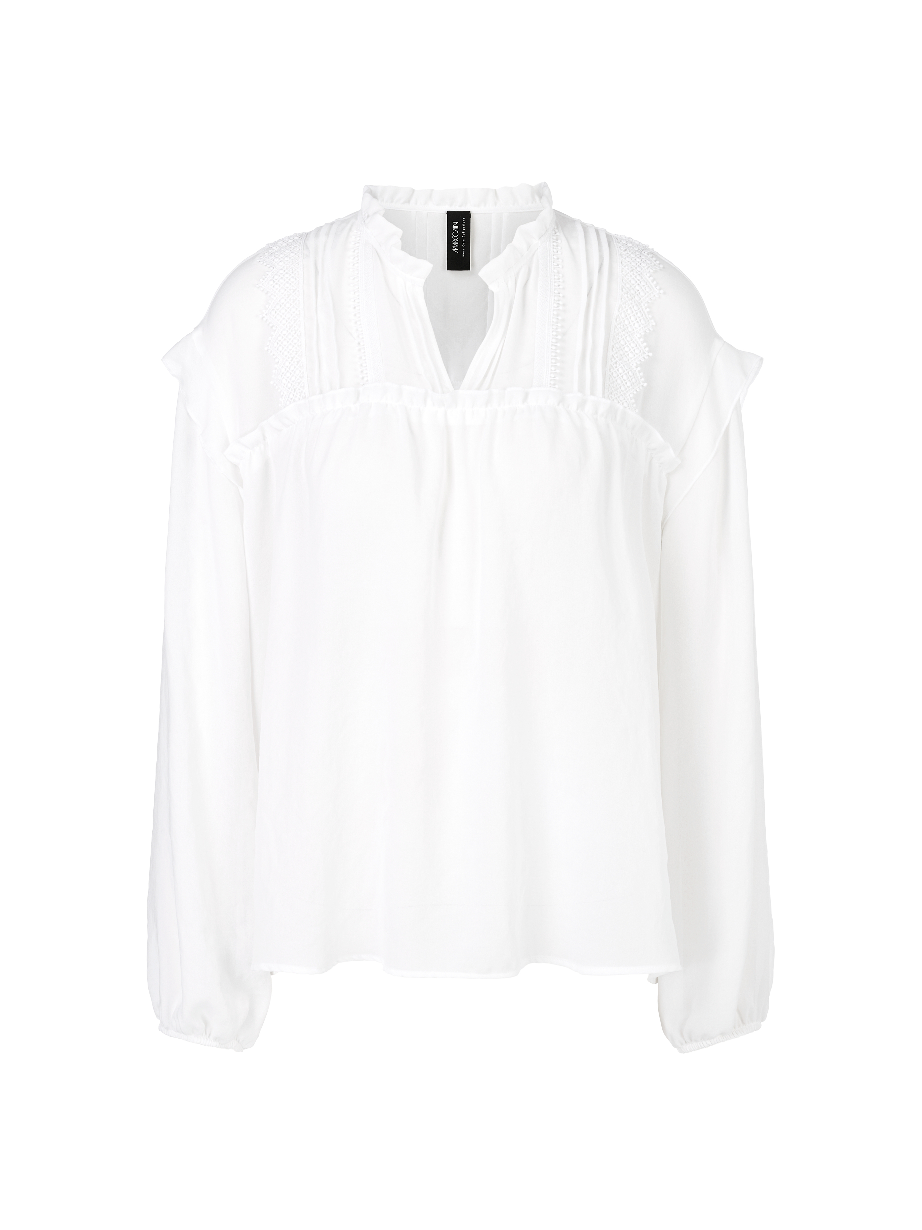 MARC CAIN YC 51.36 W30 Rethink Together Bluse mit Spitze Weiß