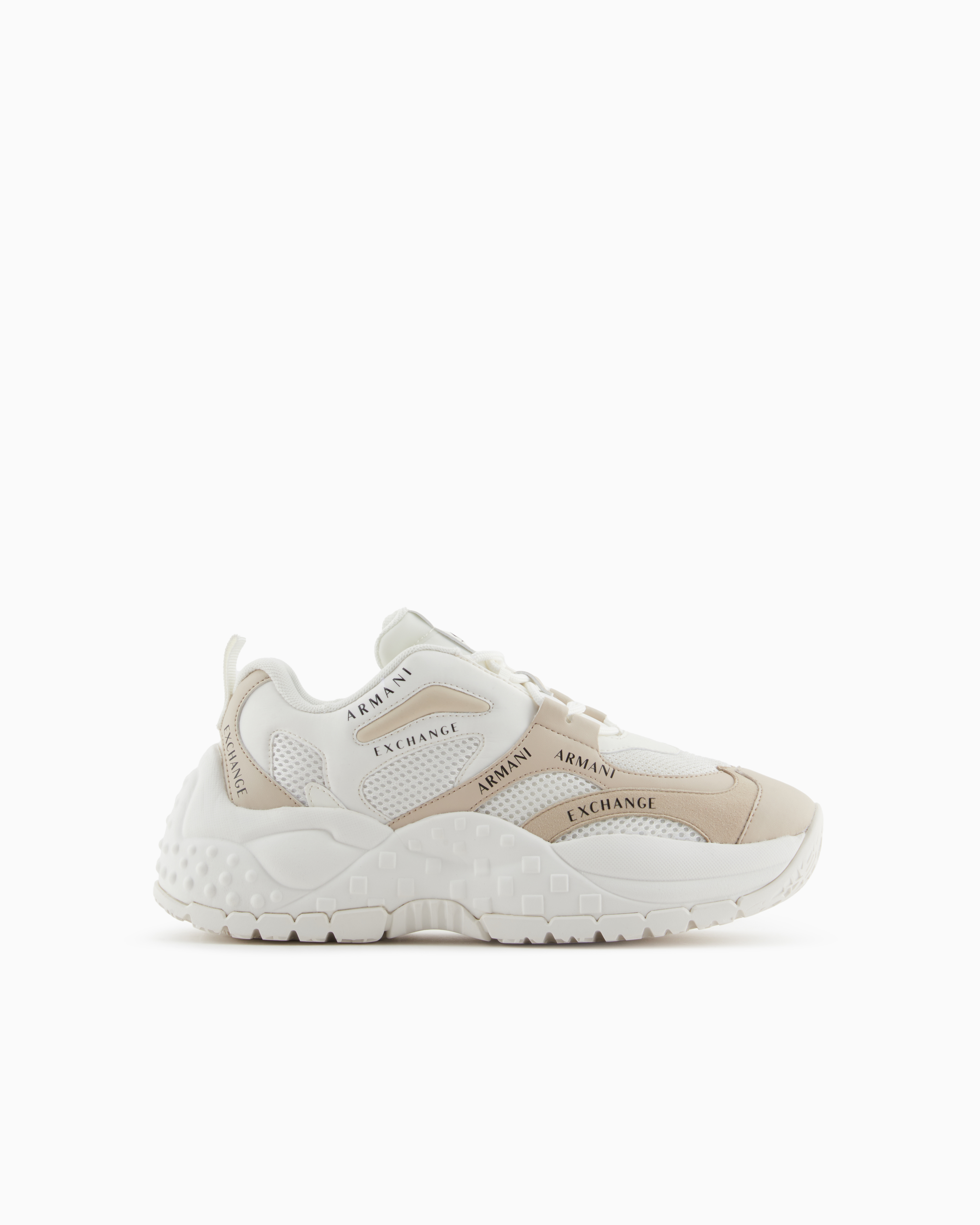 ARMANI - XDX120 XV708 Damen Plateau-Sneaker Weiß/Beige