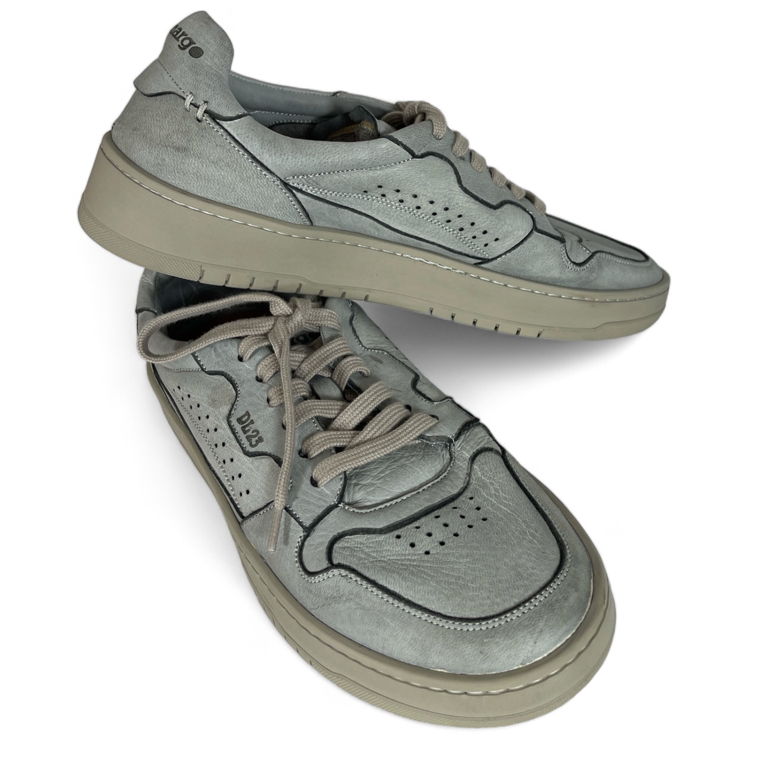 LEMARGO HB01A CERVO CEMENTO HERREN SNEAKER IN STONE-WASHED OPTIK LEDER HELLGRAU