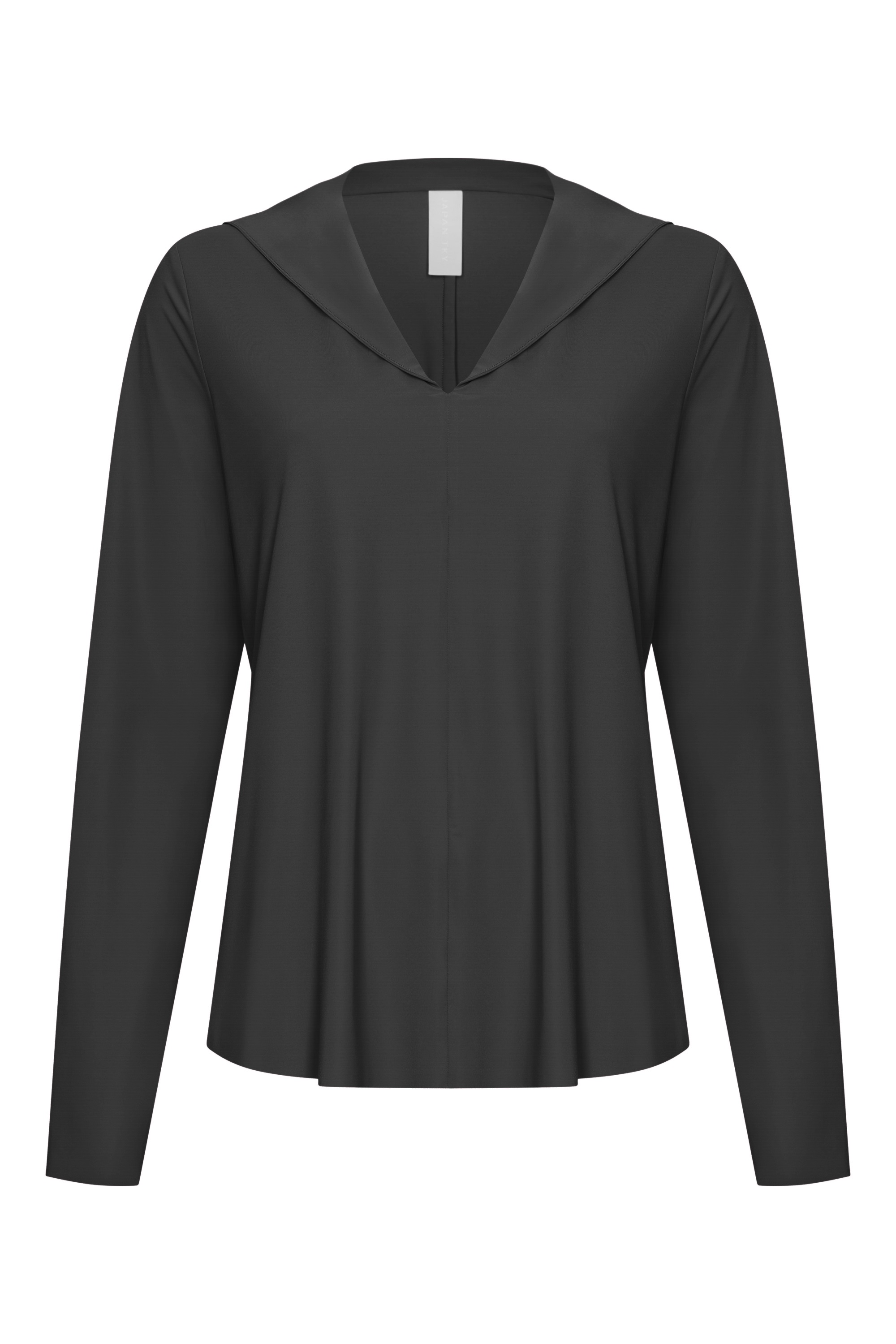 JAPAN TKY HOKI KAPUZENSHIRT TECHNOJERSEY STRETCH DEEP BLACK