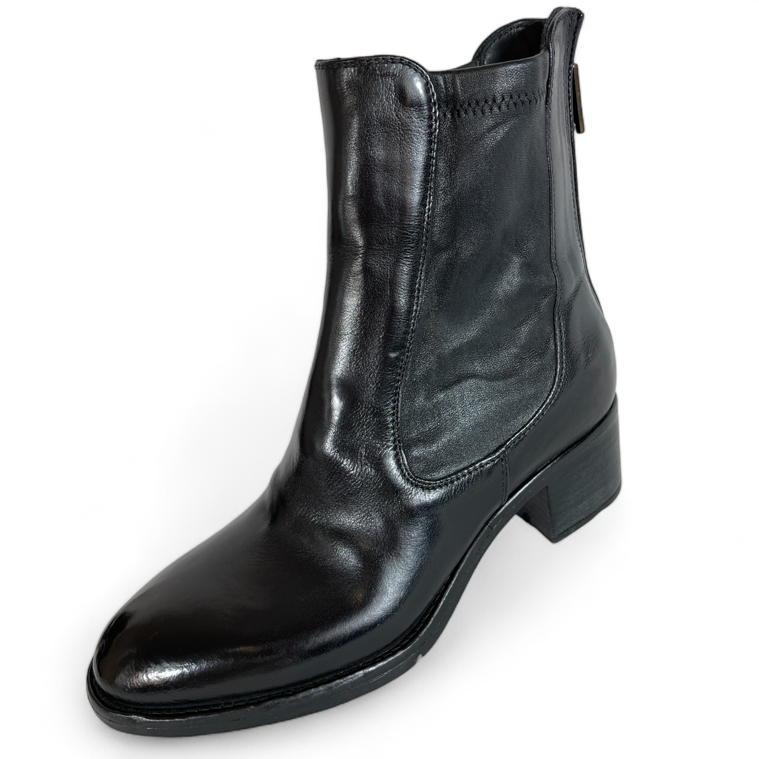 LEMARGO AP06A RANCH STRETCH DAMEN LEDER STIEFELETTE NERO.