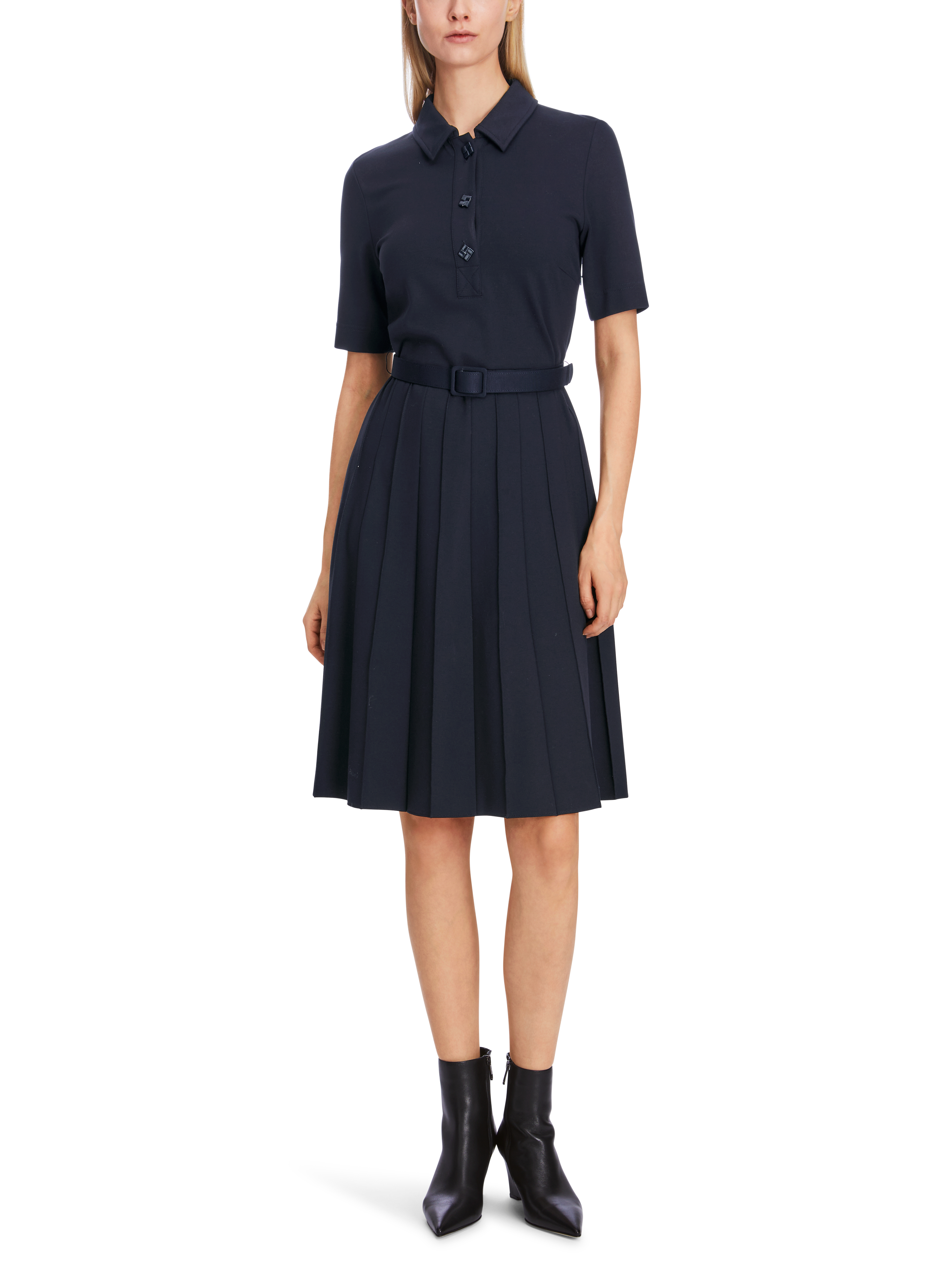 MARC CAIN  XC 21.22 J42 Polokleid mit Faltenrock midnight blue